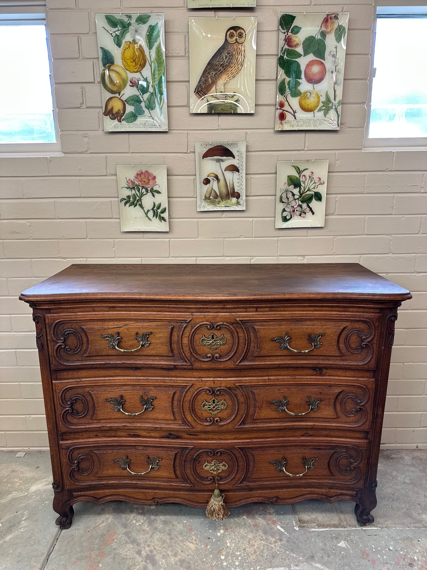 Antique French Oak 3 Drawer Commode