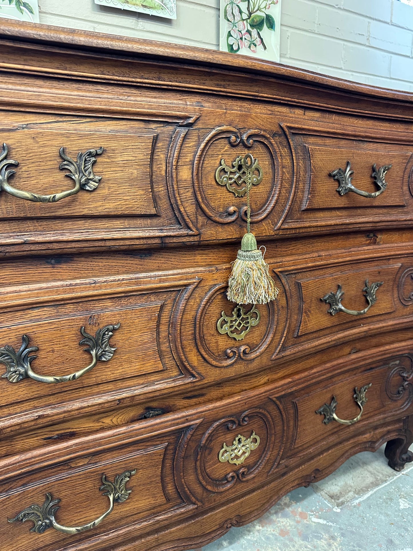 Antique French Oak 3 Drawer Commode