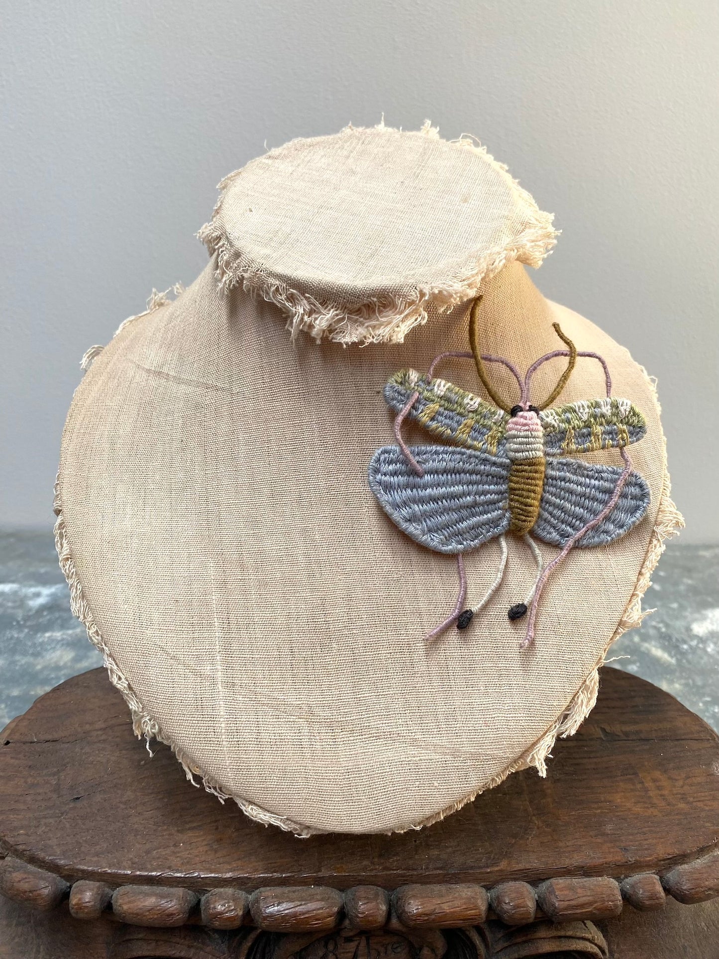 Sophie Digard 'Blue Butterfly' Linen Brooch