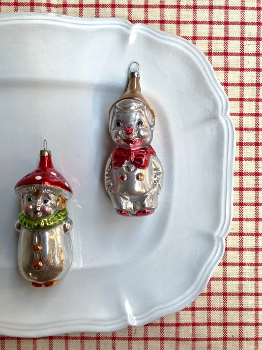 Pinocchio & Mushroom Boy - Pair of Nostalgic German Christmas Ornaments