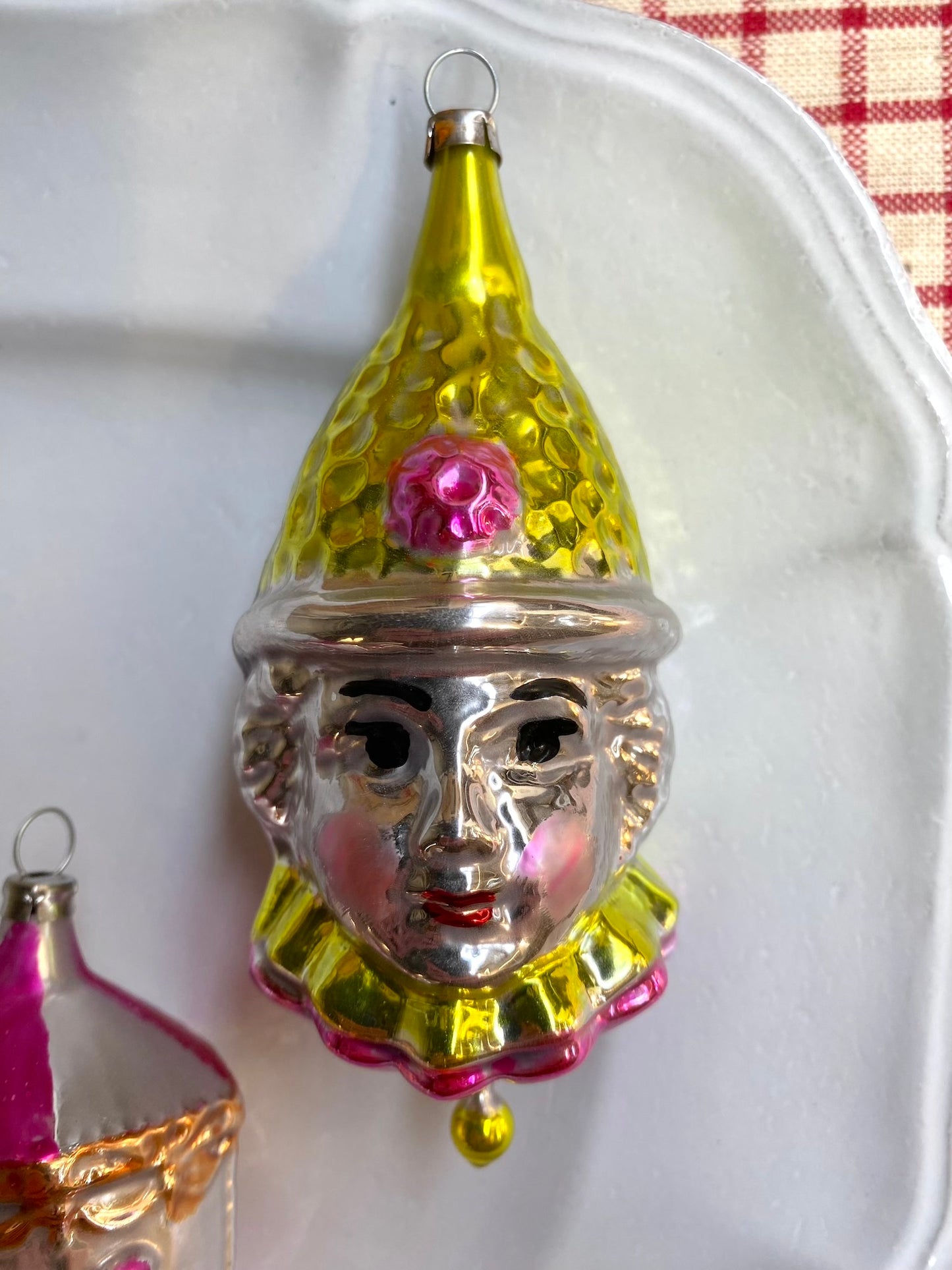 Clown & Carousel - Pair of Nostalgic German Christmas Ornaments