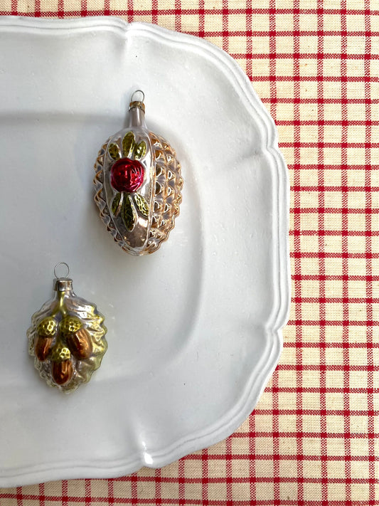 Acorn & Rose - Pair of Nostalgic German Christmas Ornaments