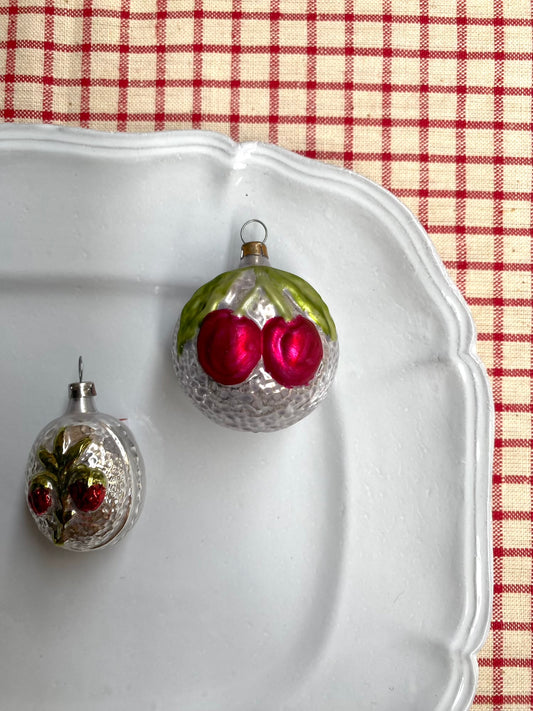 Cherry & Strawberry - Pair of Nostalgic German Christmas Ornaments