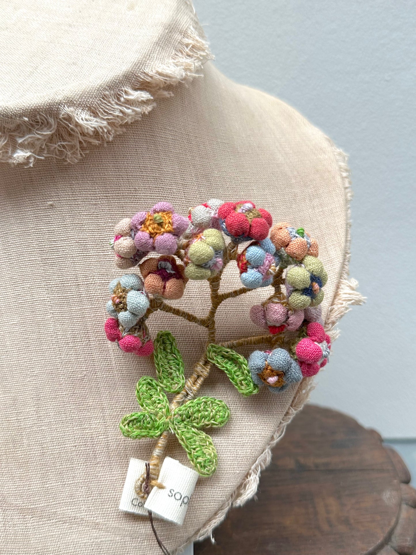 Sophie Digard Crochet Bright Mini Flower Branch Brooch