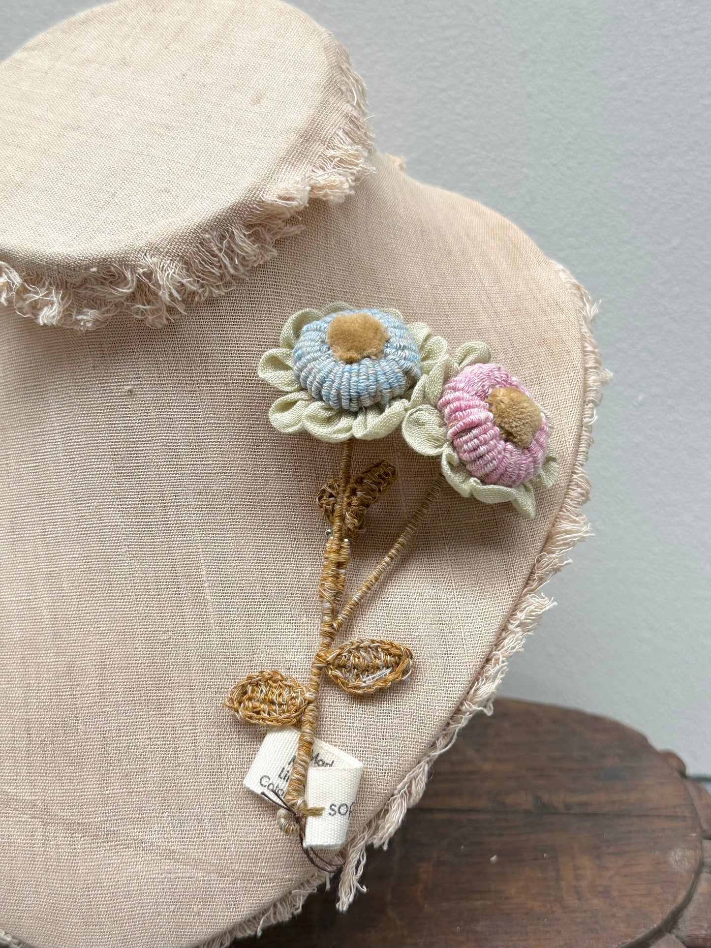 Sophie Digard Pastel Crochet Flower Brooch