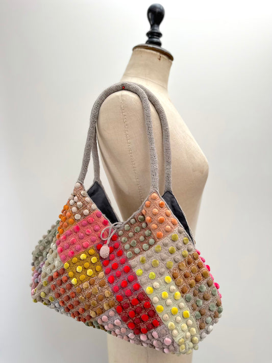 Sophie Digard Medium Crochet Bag With Small Velvet Bobbles