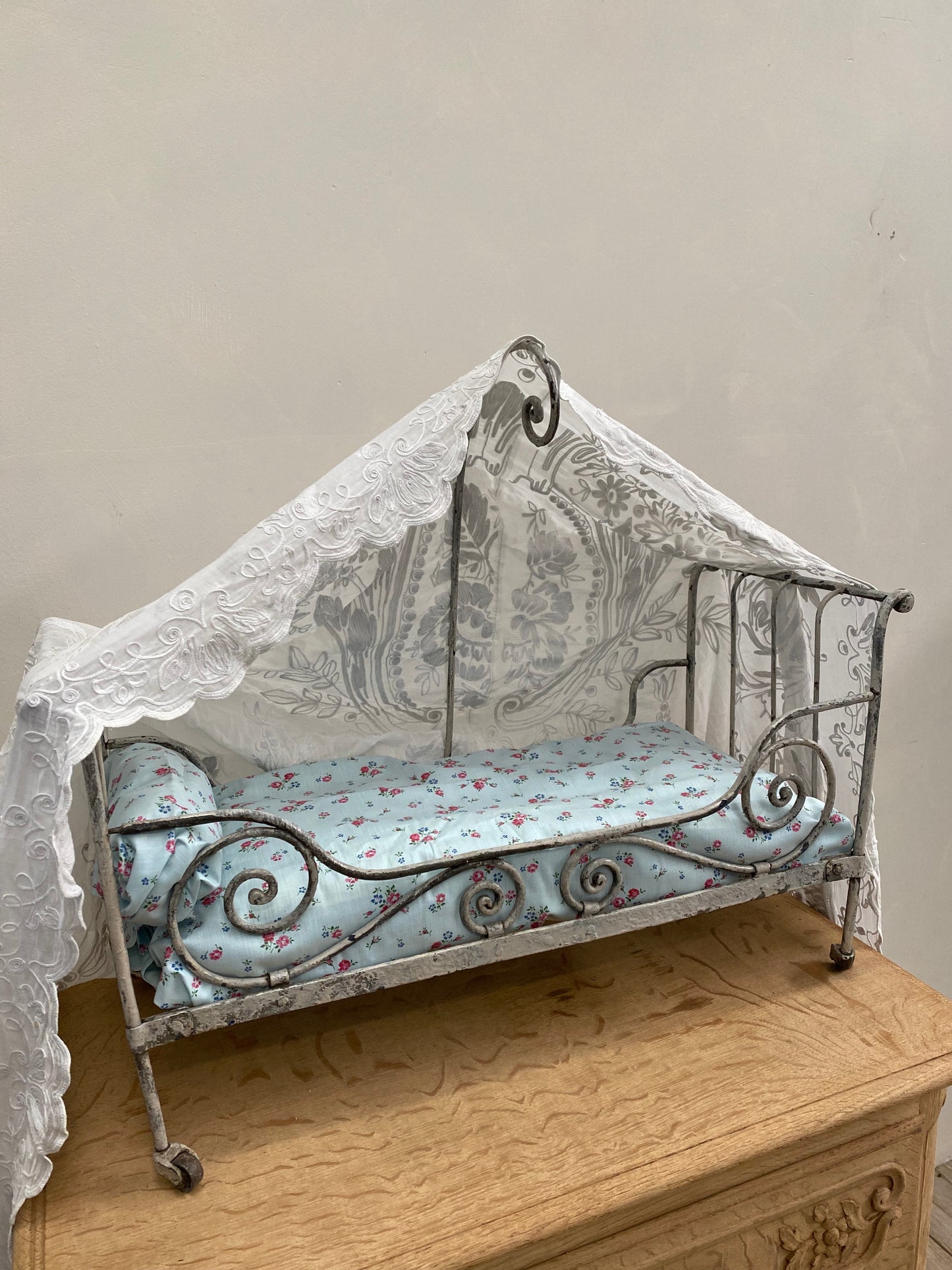 Antique French Metal Dolls Day Bed