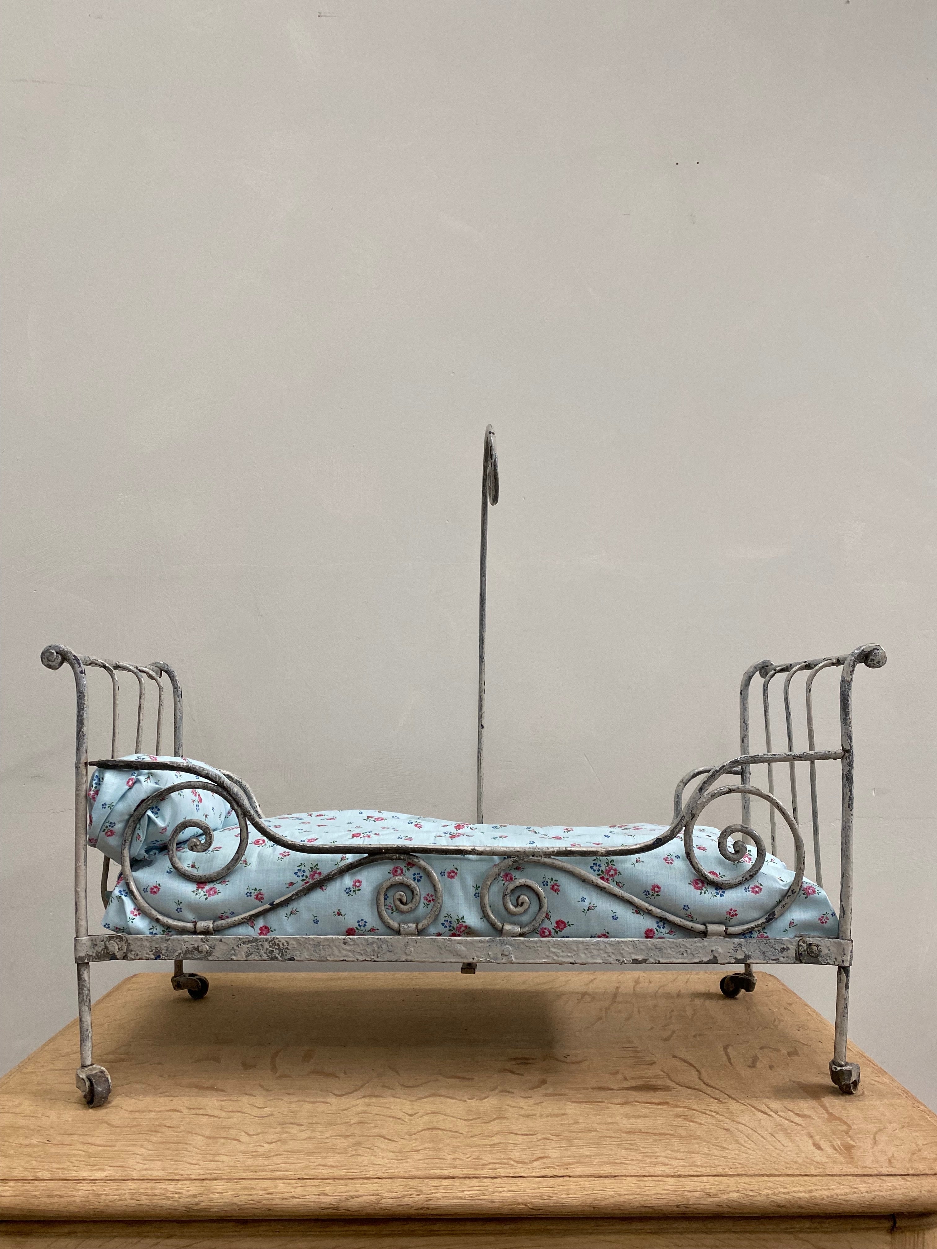 Antique French Metal Dolls Day Bed