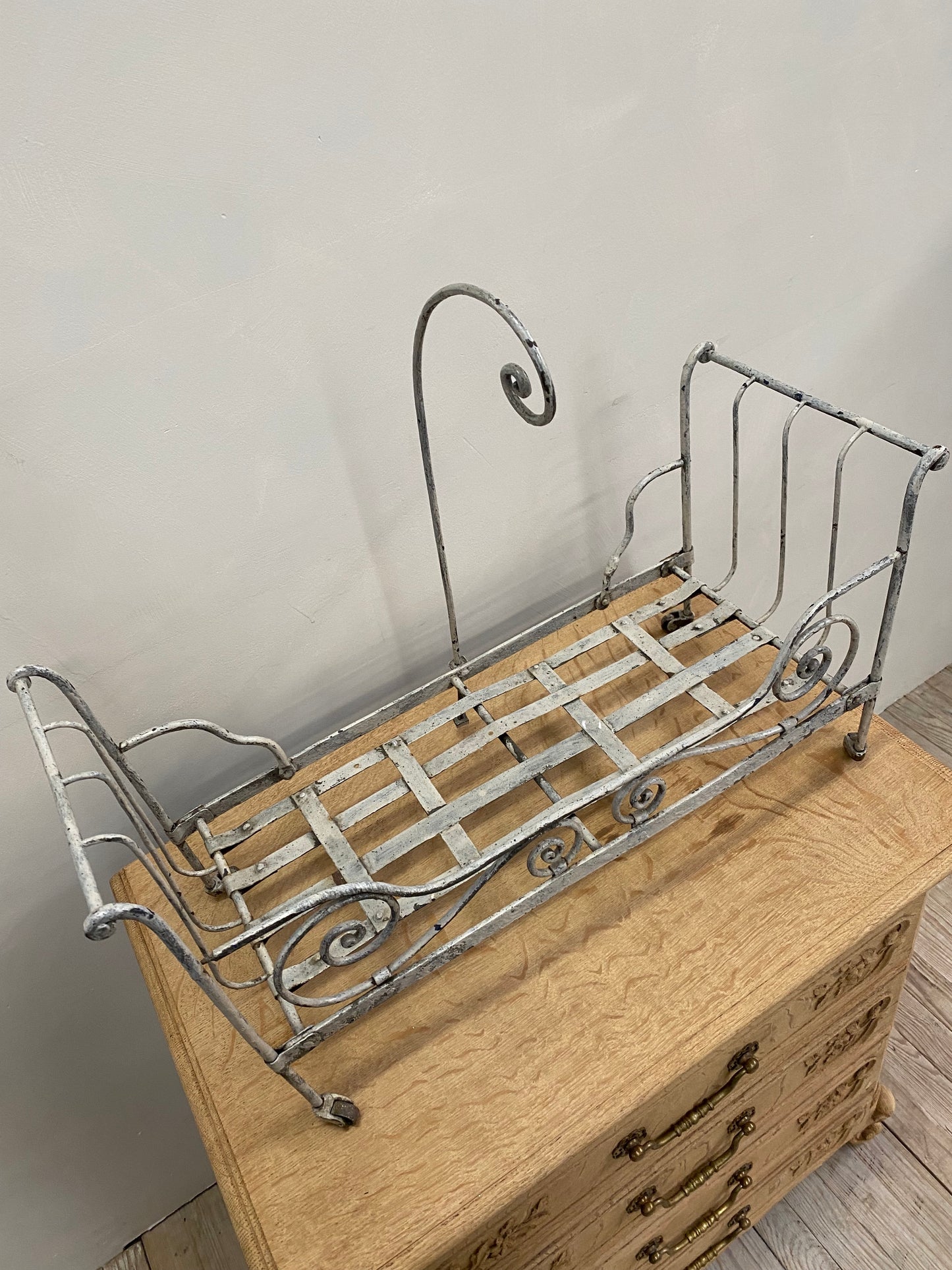 Antique French Metal Dolls Day Bed