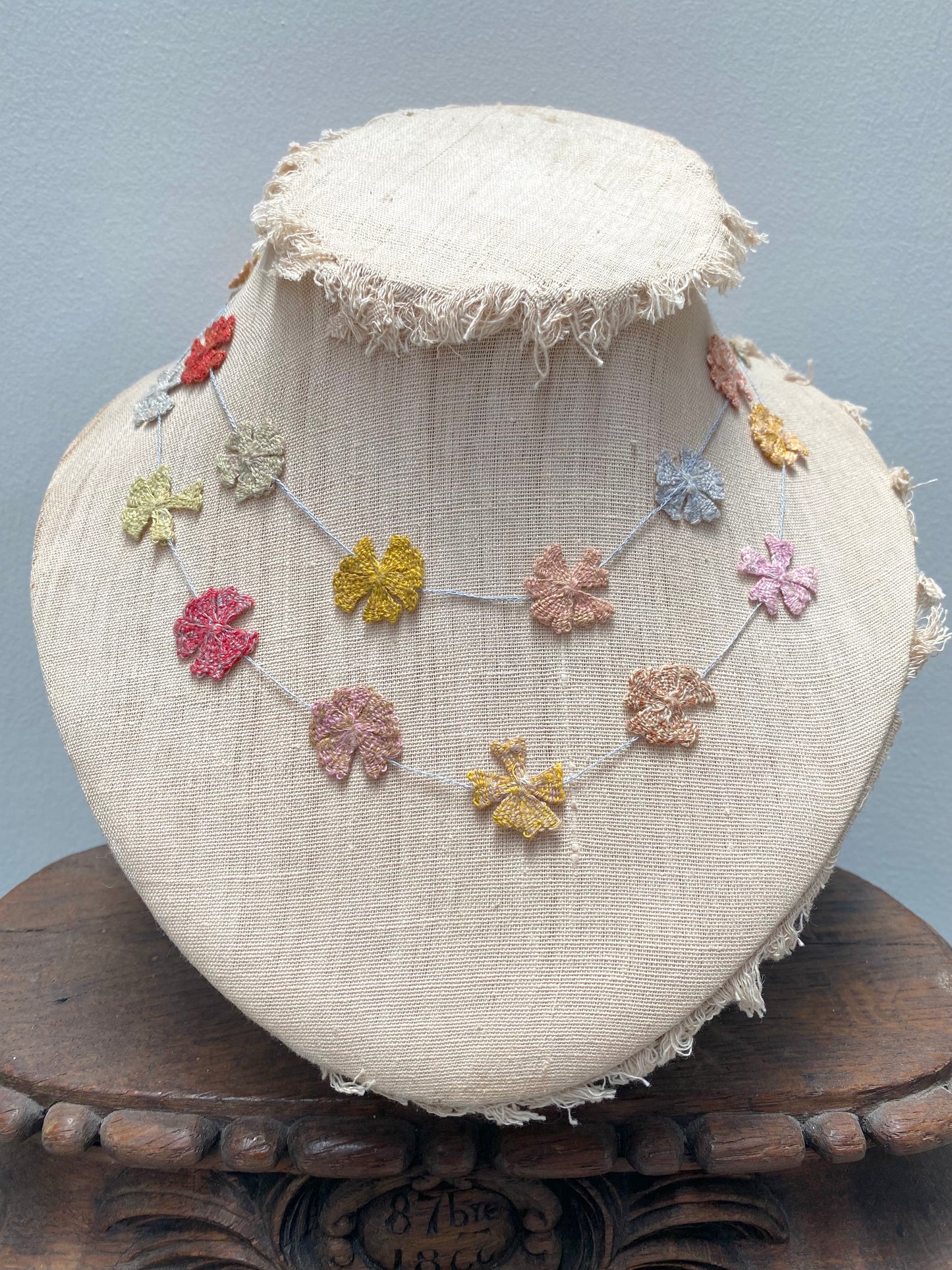 Sophie Digard Springtime Garden Short Linen Necklace