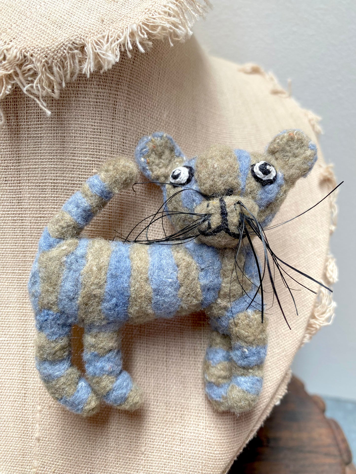 Sophie Digard 'Blue Cat' Felted Brooch