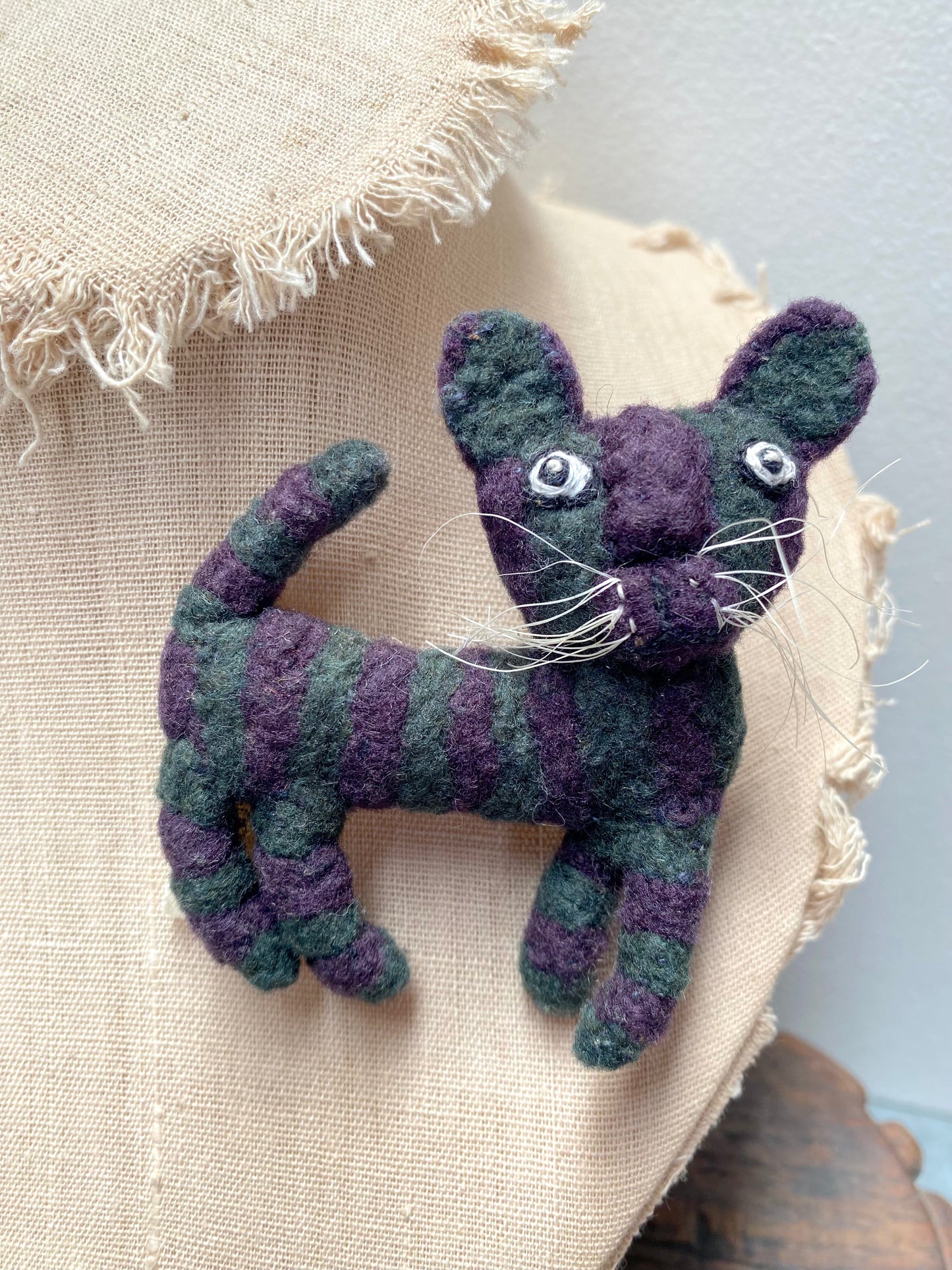 Sophie Digard 'Plum Cat' Felted Brooch