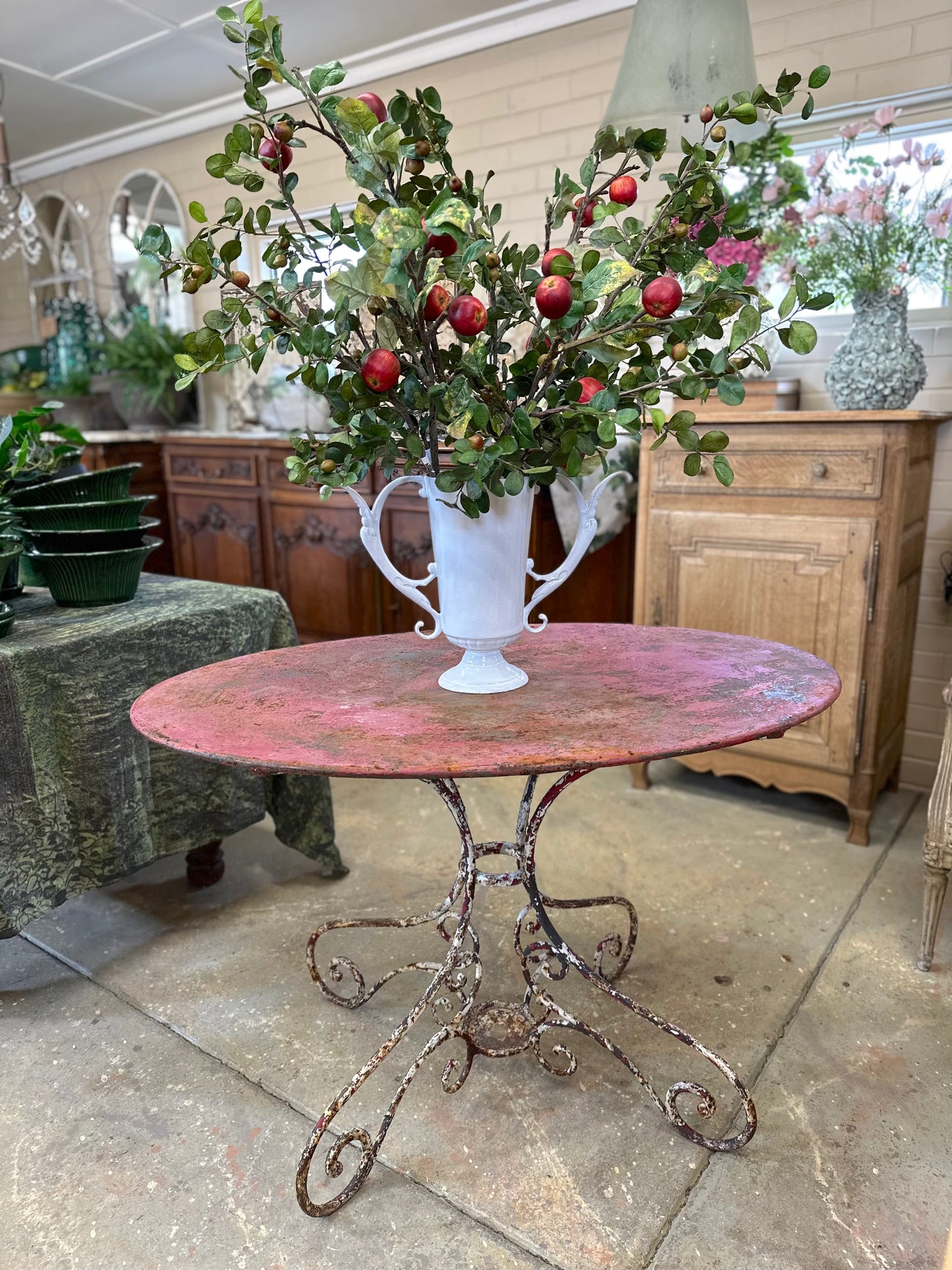 Antique French Oval Outdoor Table