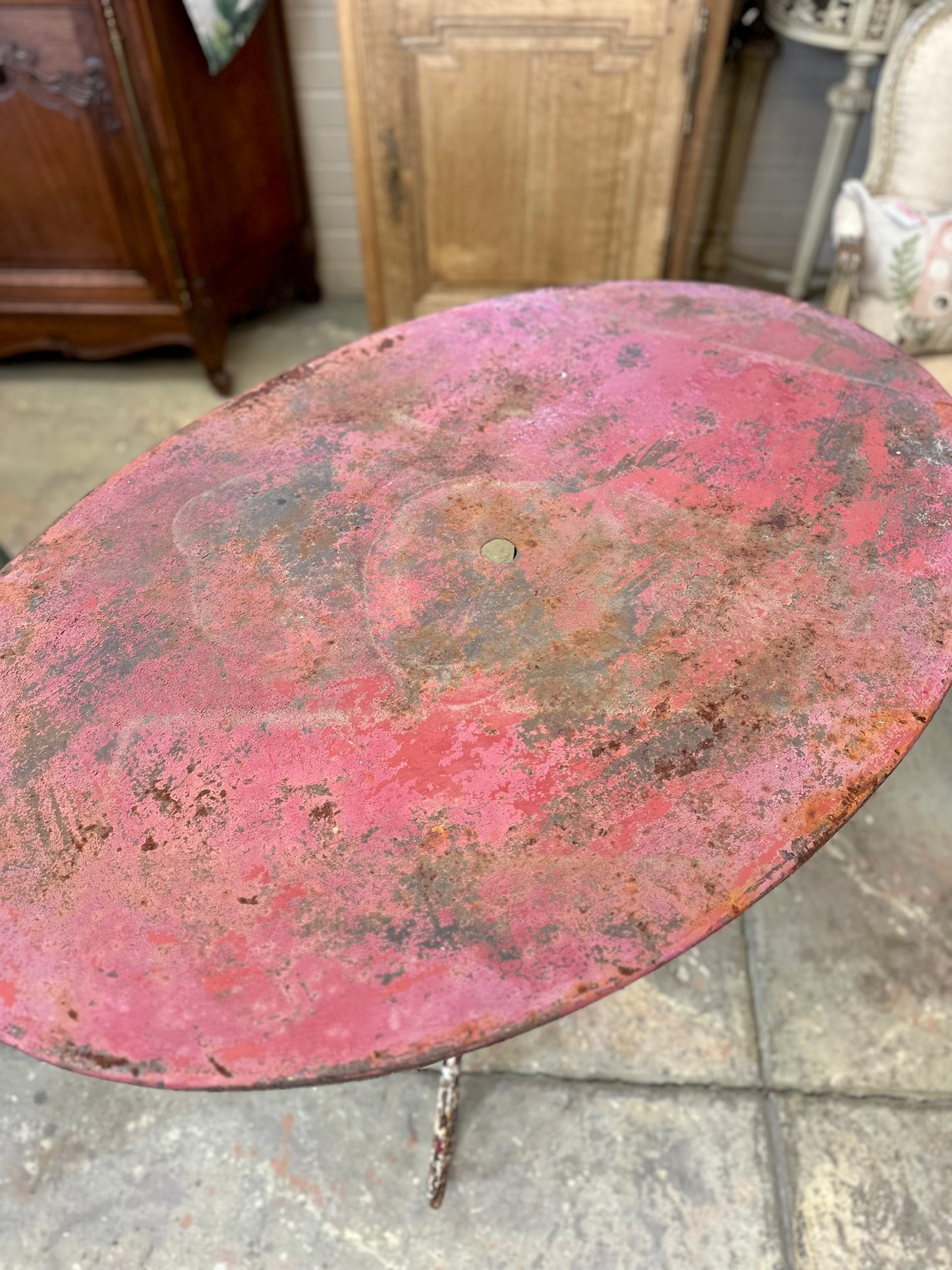 Antique French Oval Outdoor Table