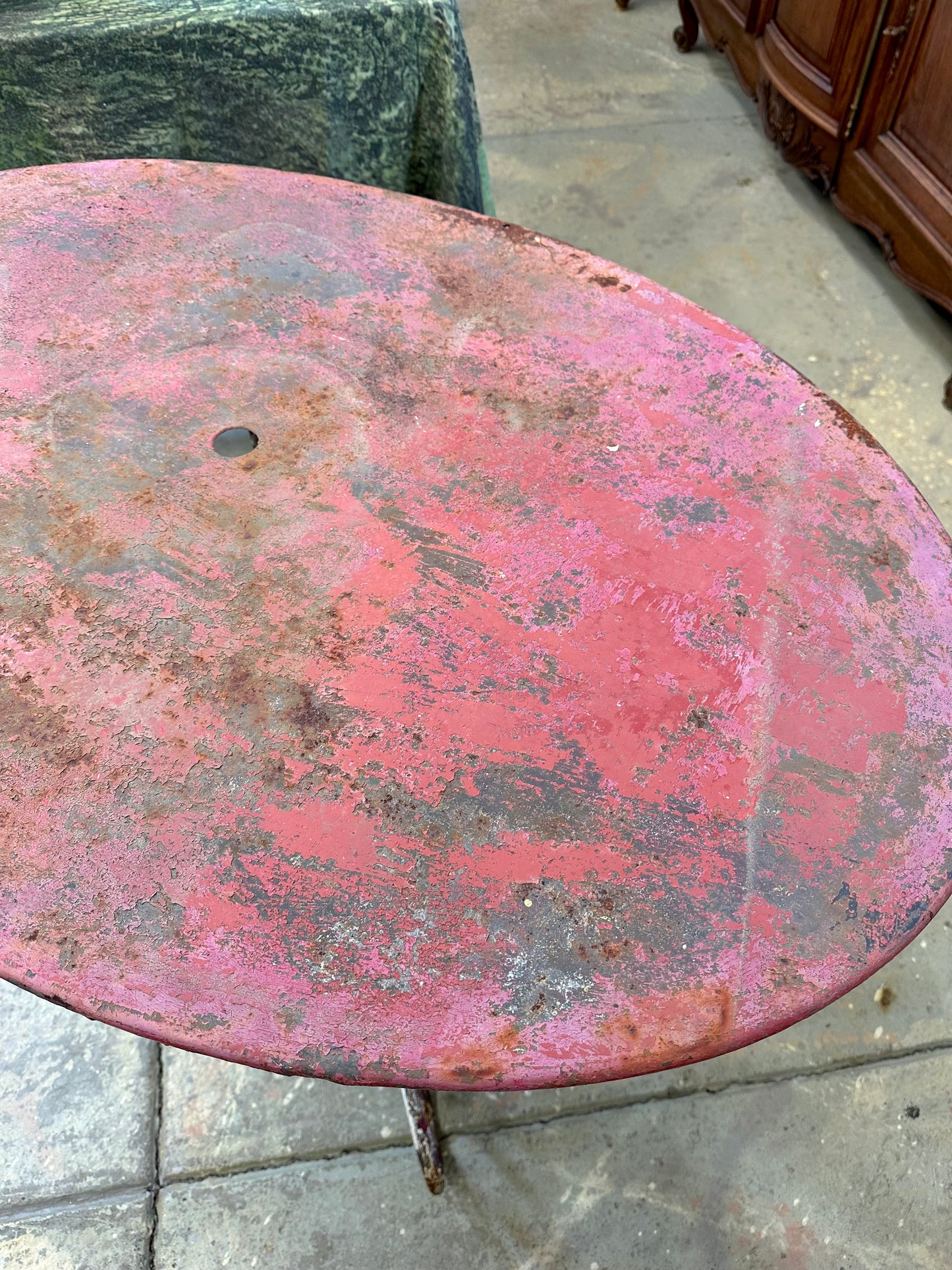 Antique French Oval Outdoor Table