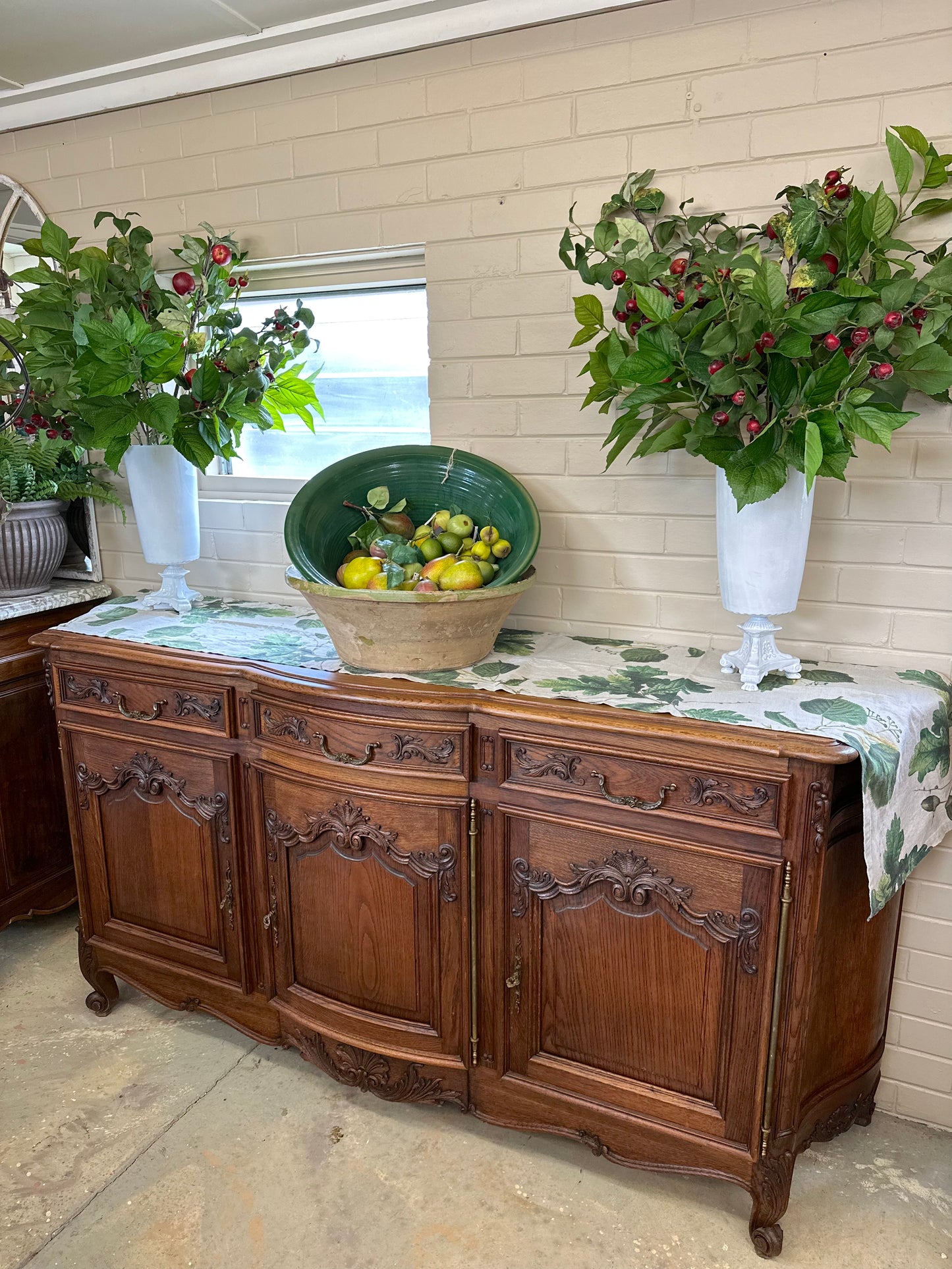 Antique French Oak 3 Door 3 Drawer Sideboard