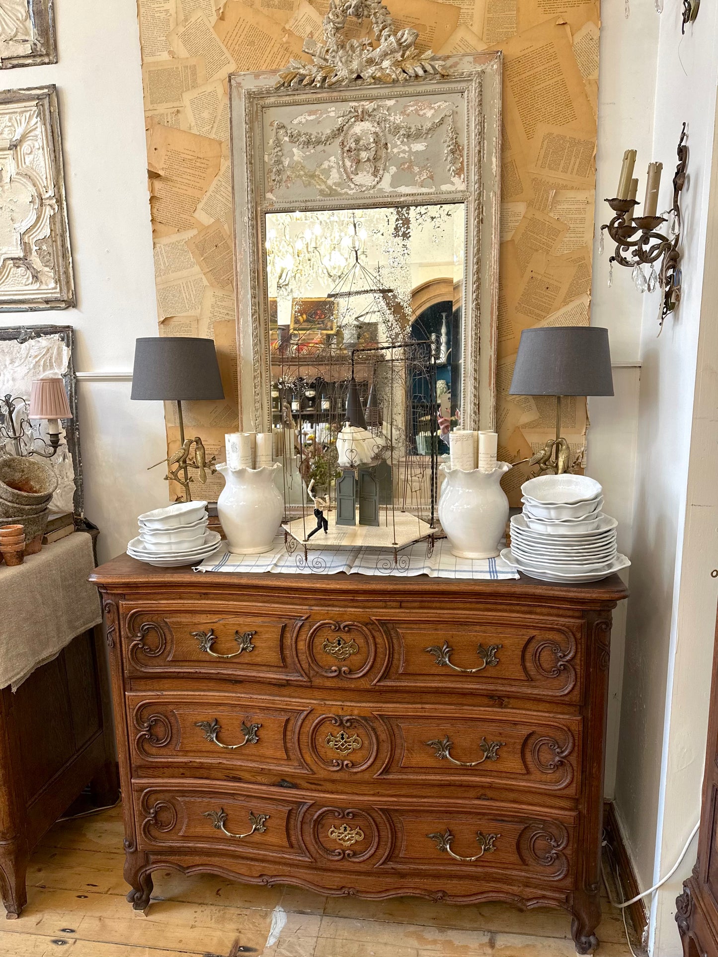 Antique French Oak 3 Drawer Commode