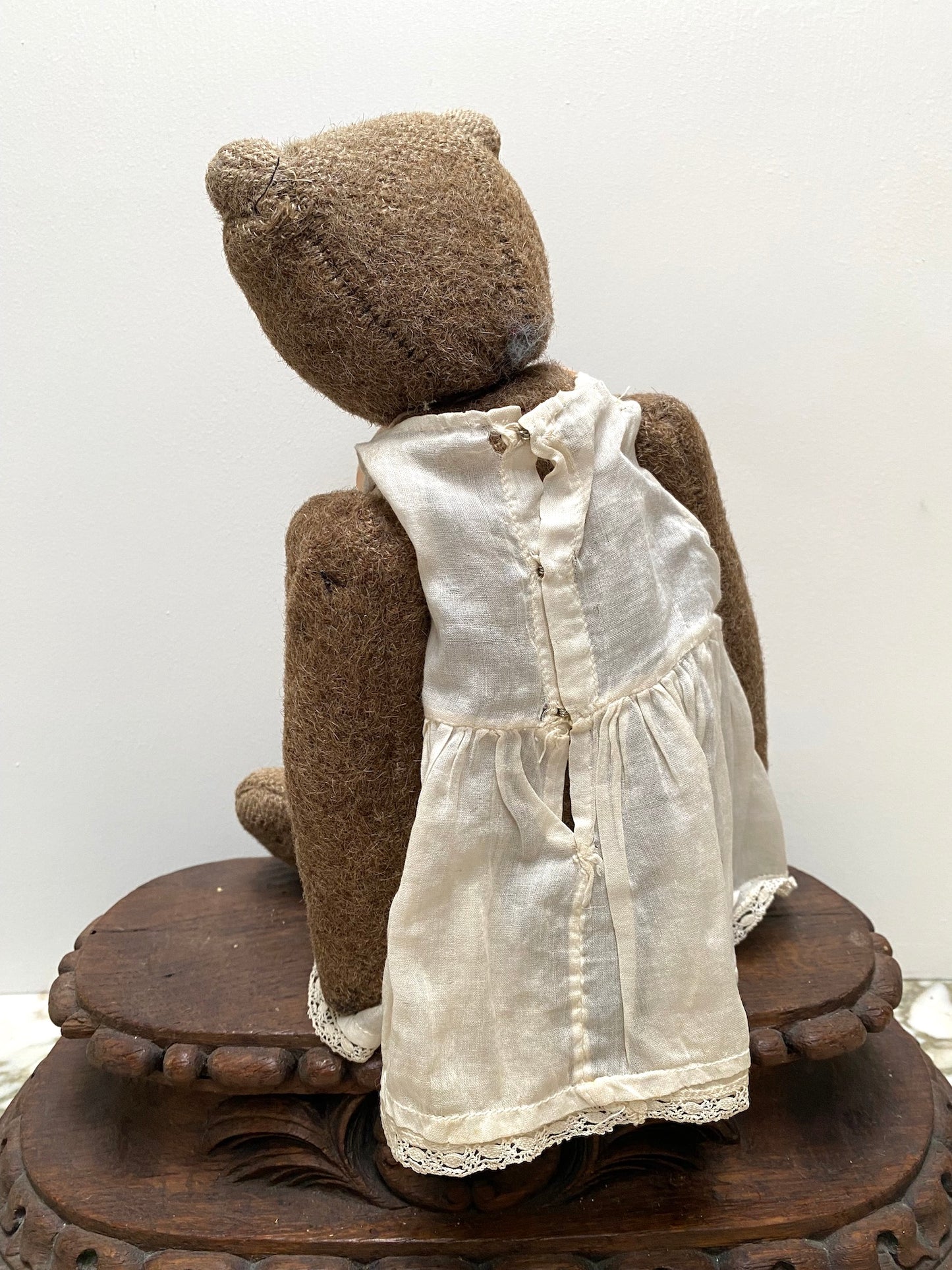 Vintage French Brown Bear in Petticoat Soft Toy