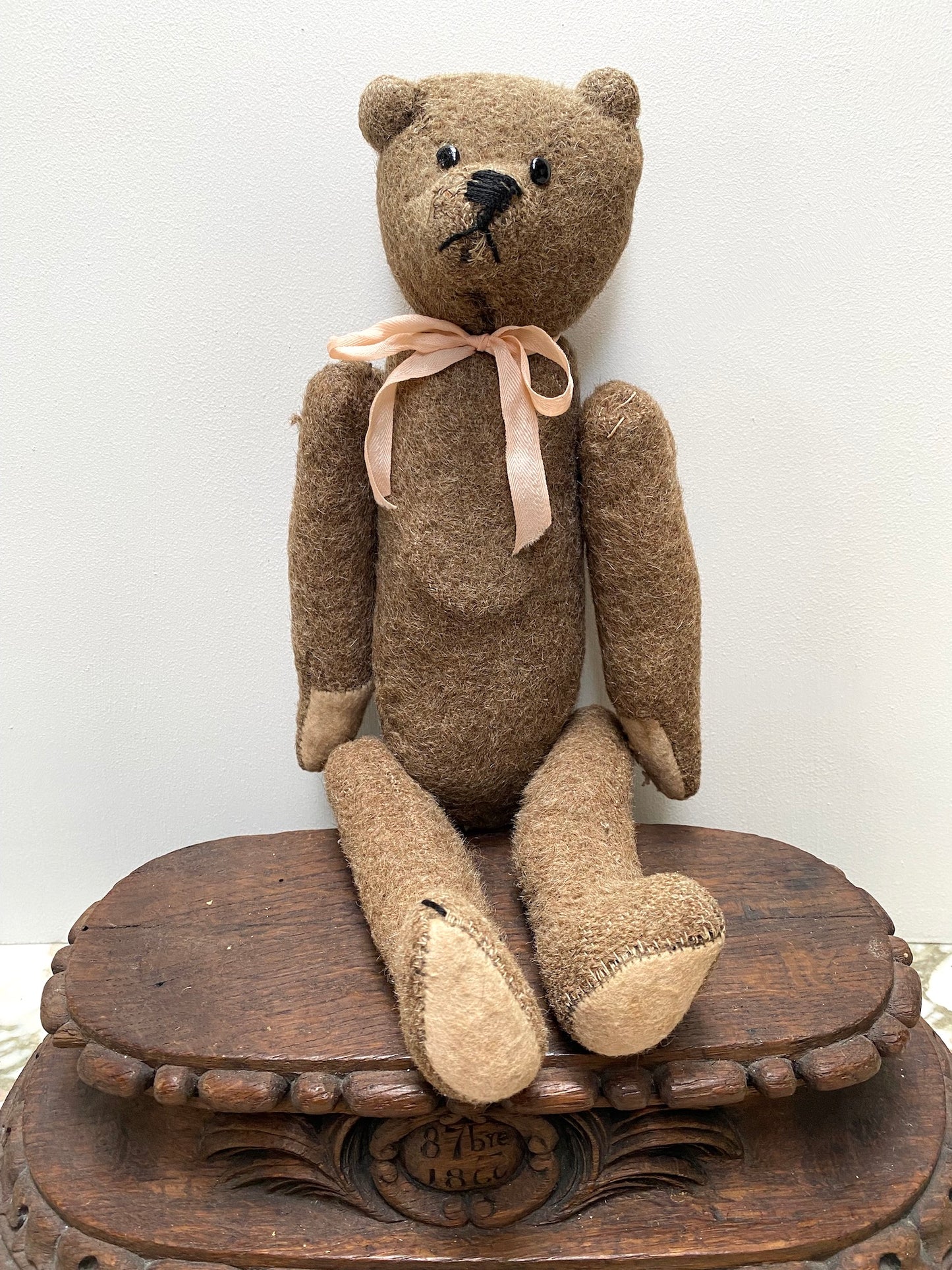 Vintage French Brown Bear in Petticoat Soft Toy