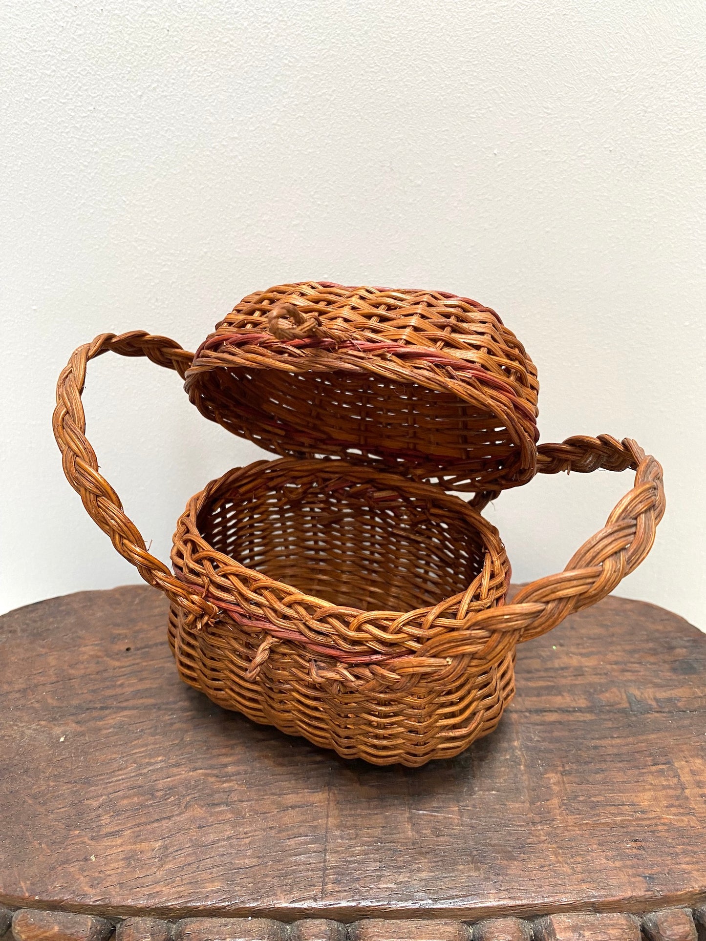 Antique French Miniature Woven Cane Baskets