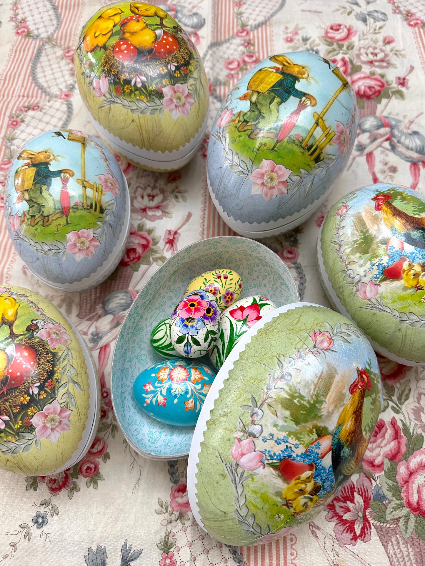 German Paper Eggs Set Of 3 - 'Easter Joy' Medium or Large