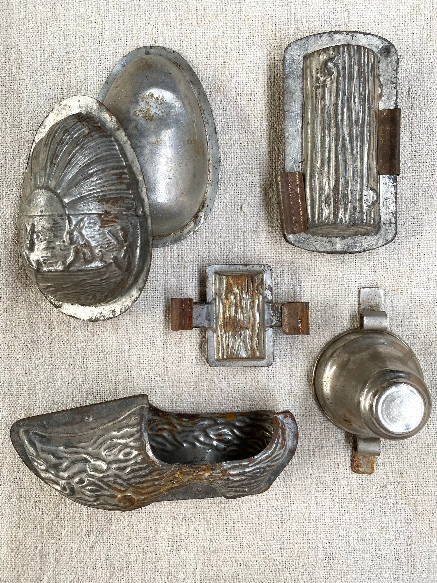 Antique French Metal Chocolate Moulds - Set III