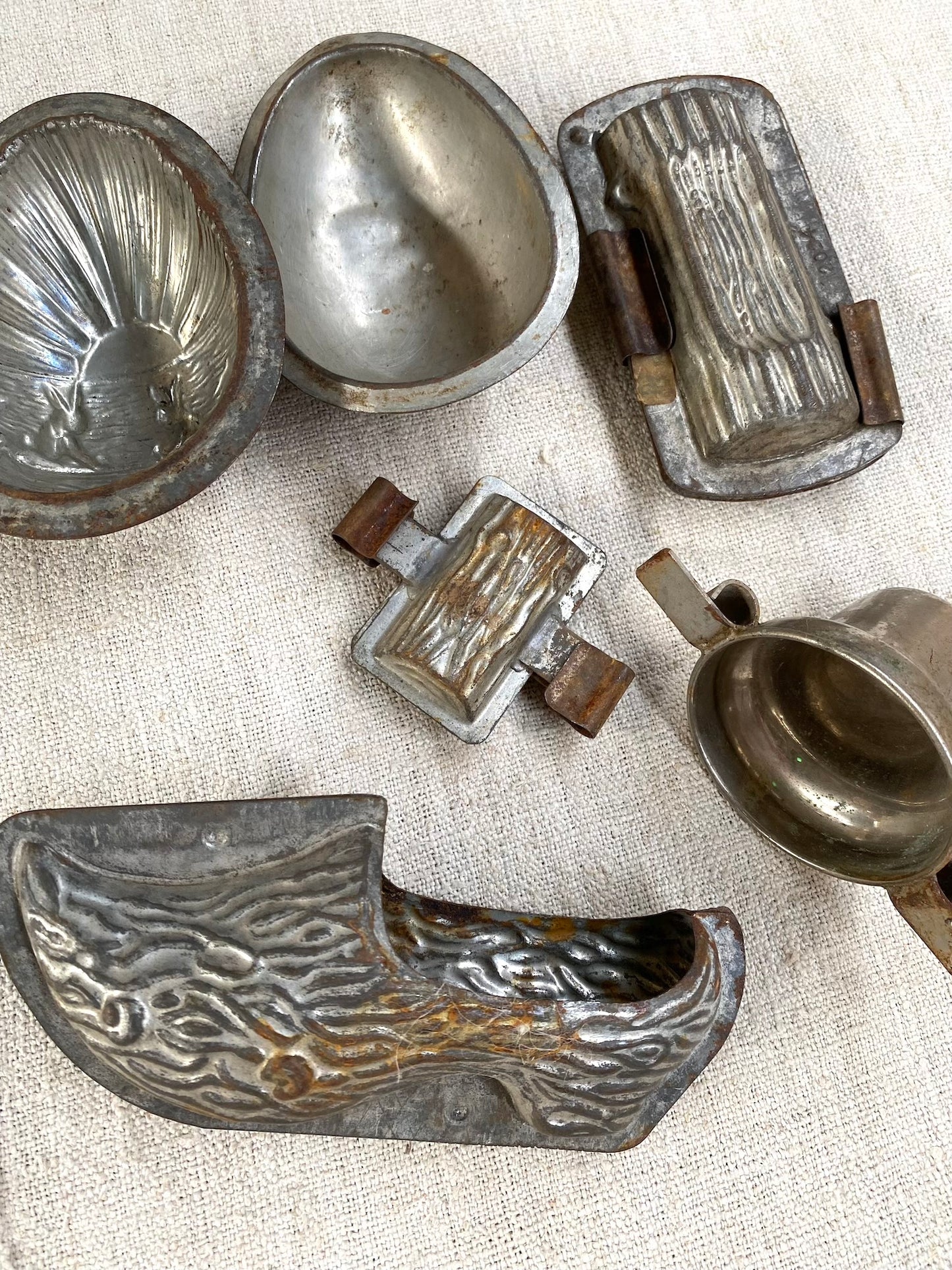 Antique French Metal Chocolate Moulds - Set III