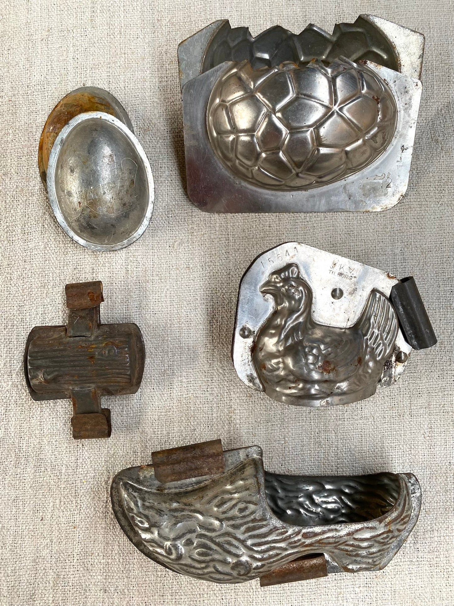 Antique French Metal Chocolate Moulds - Set IV