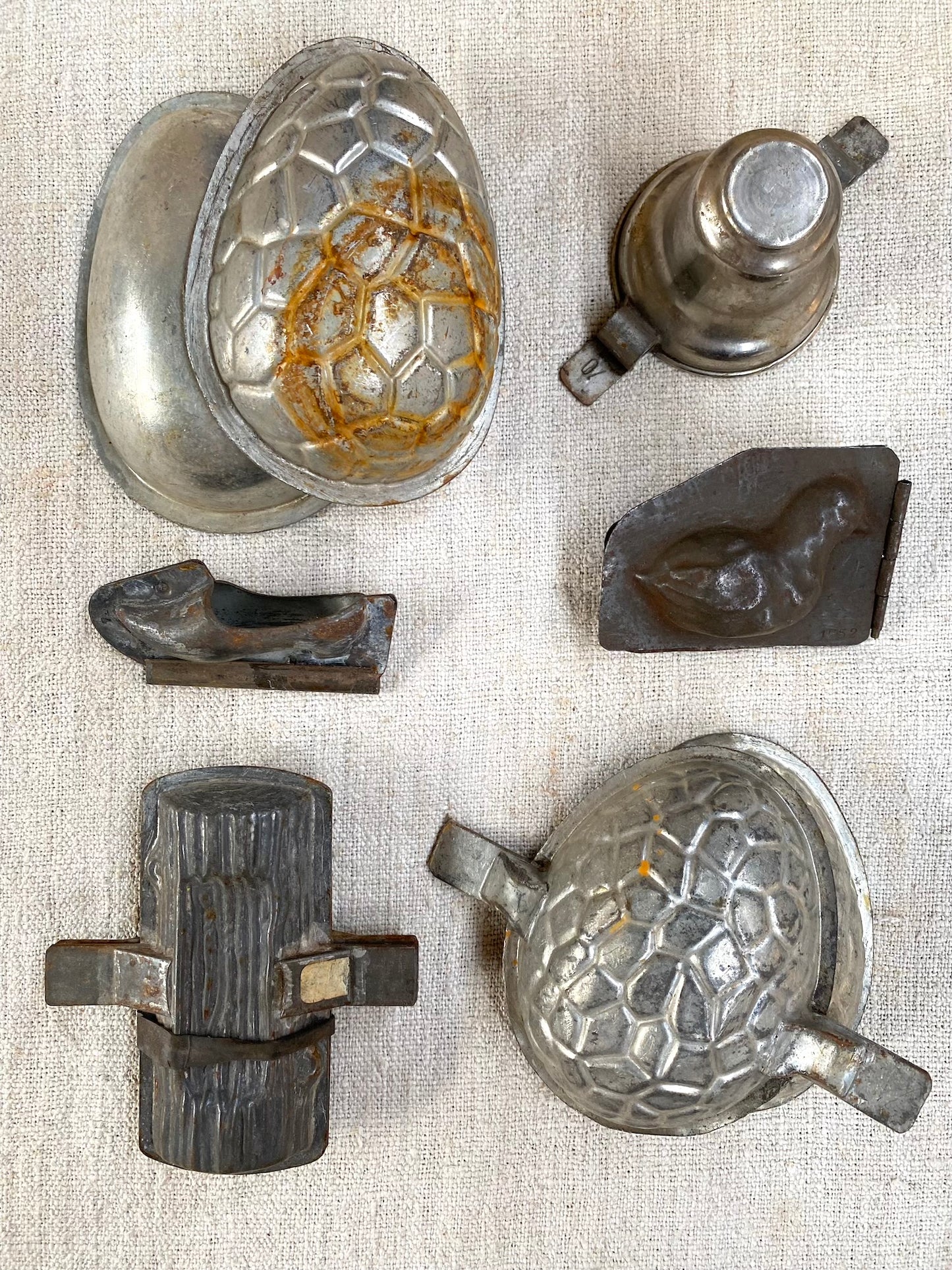 Antique French Metal Chocolate Moulds - Set V