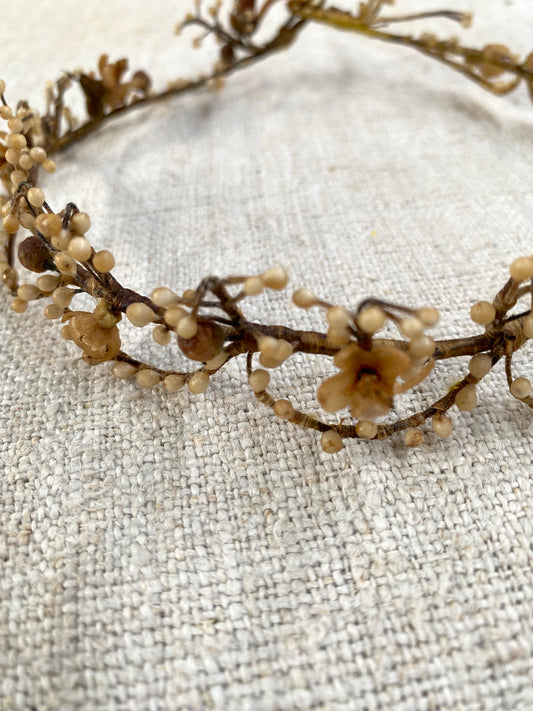 Antique French Wax Flower Crown I