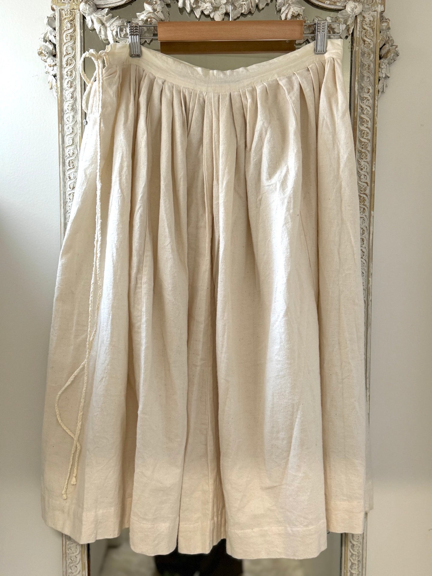 Sula Brushed Cotton Skirt - Cream - LAST ONE Size Extra Large