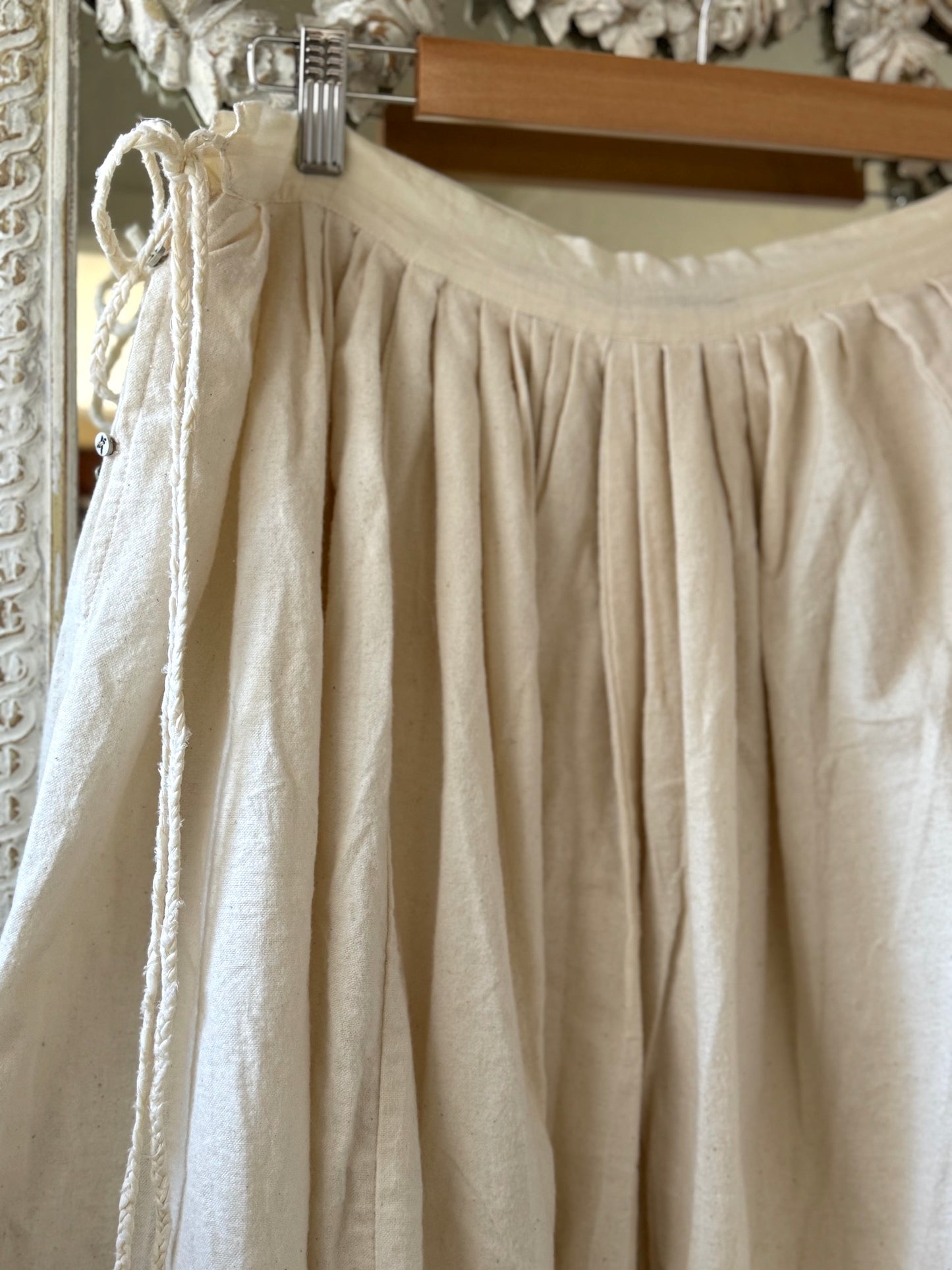 Sula Brushed Cotton Skirt - Cream - LAST ONE Size Extra Large