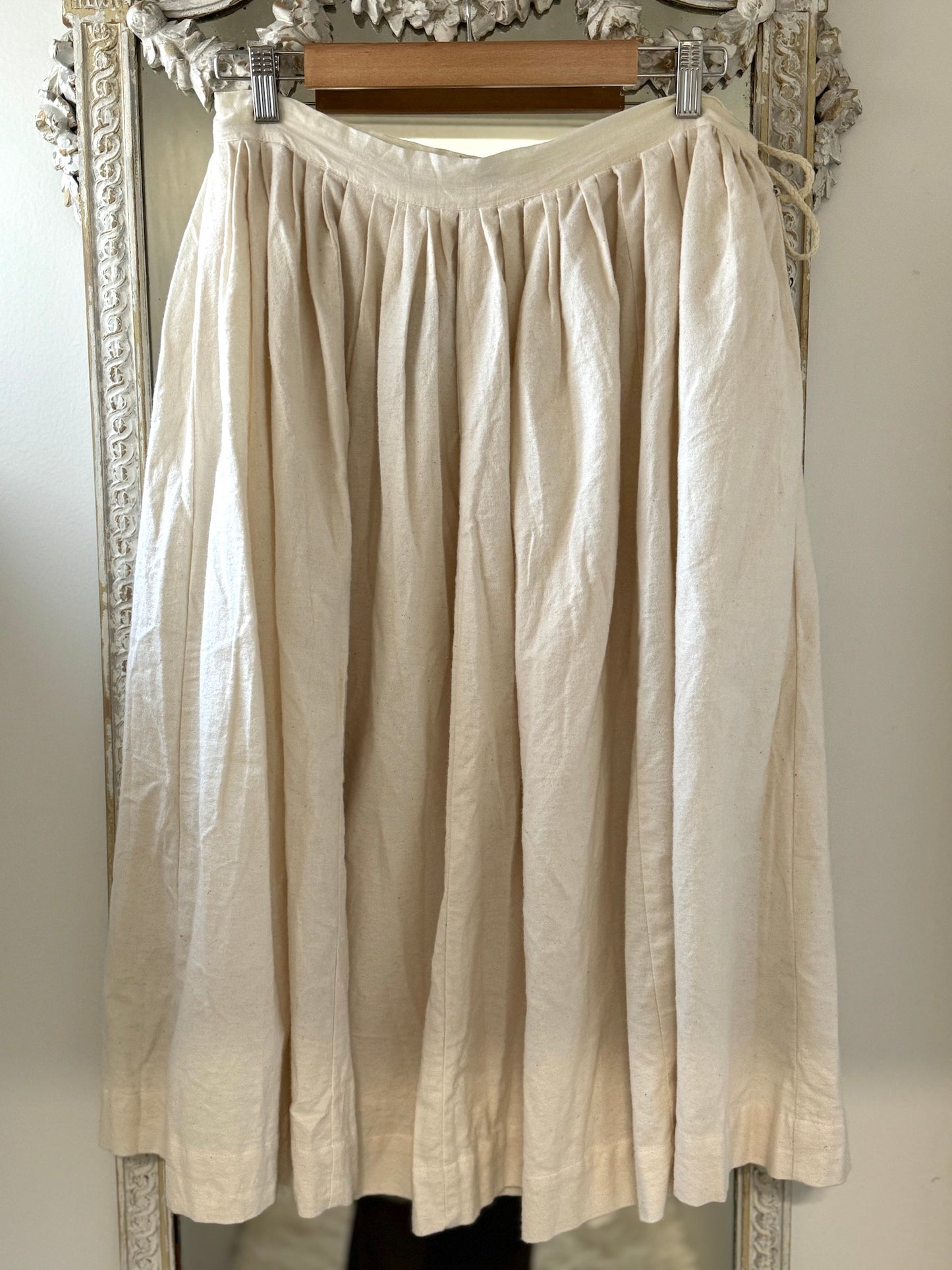 Sula Brushed Cotton Skirt - Cream - LAST ONE Size Extra Large