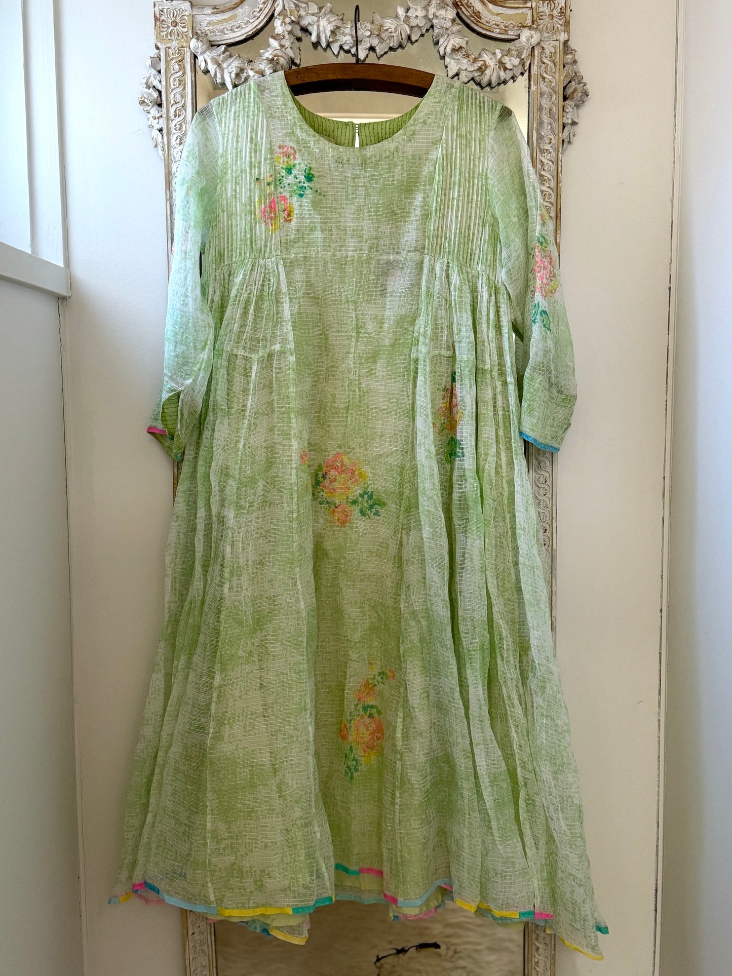 Eka Light Green Floral Dress - Extra Small - LAST ONE