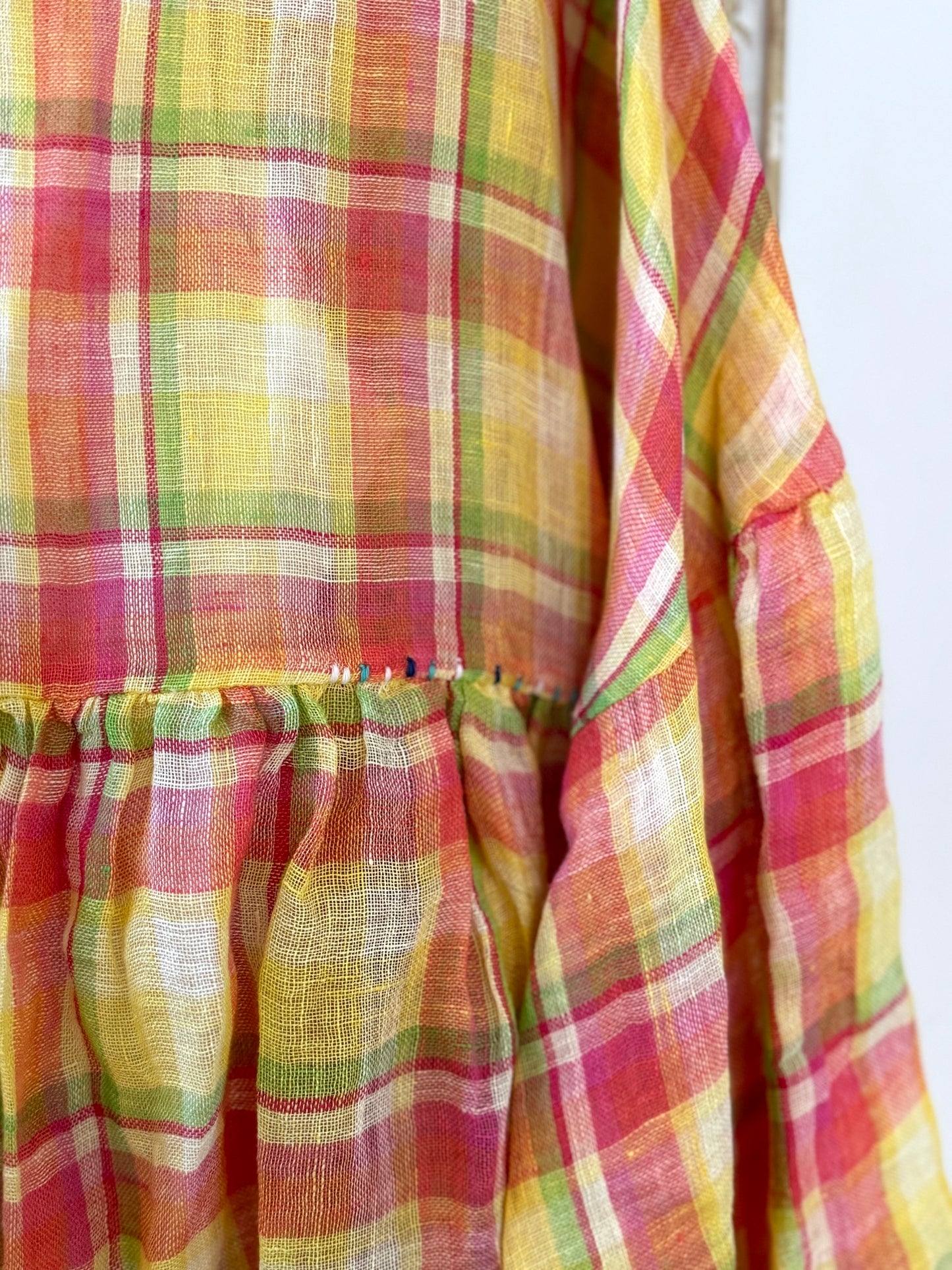 Eka 'Ash' Pink & Citrus Check Top