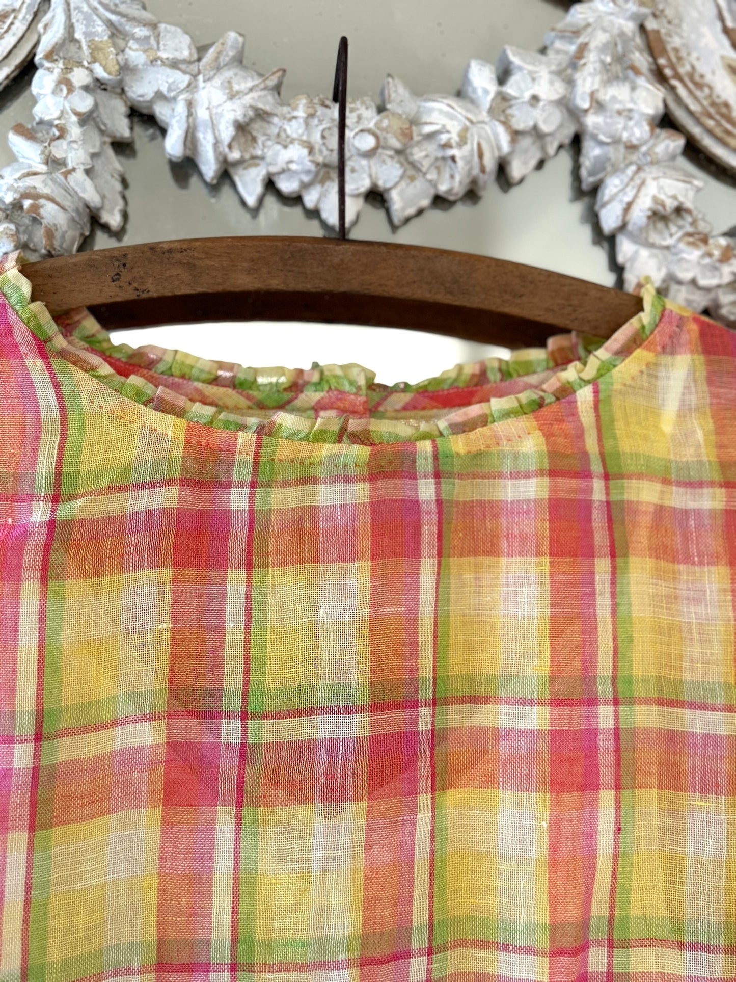 Eka 'Ash' Pink & Citrus Check Top