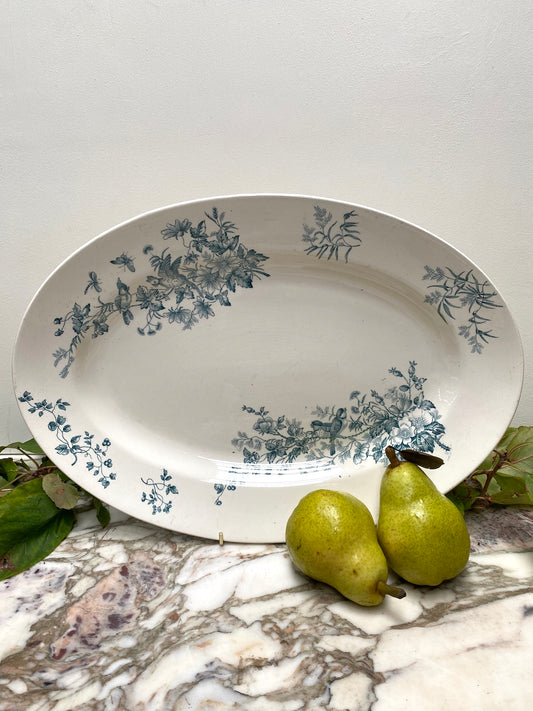 Antique French 'Mignon de Longwy' Oval Platter