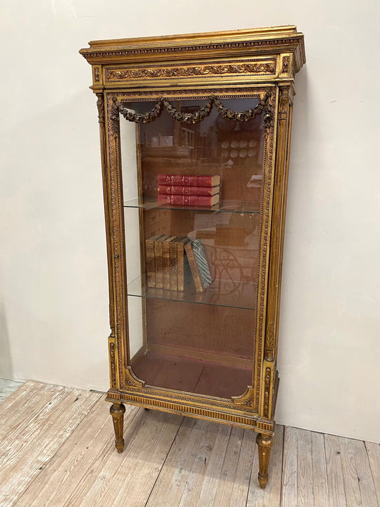 Antique French Louis XVI Gilt Vitrine