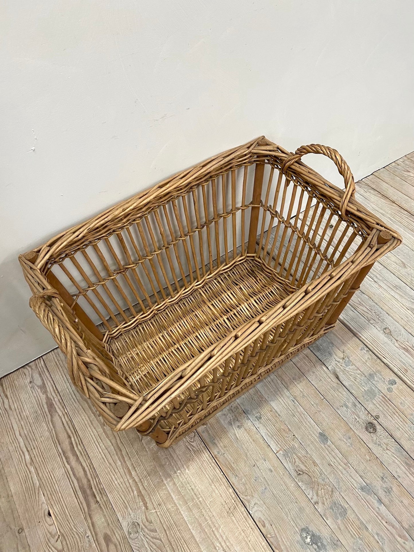 Antique French Medium Rectangle Laundry Basket
