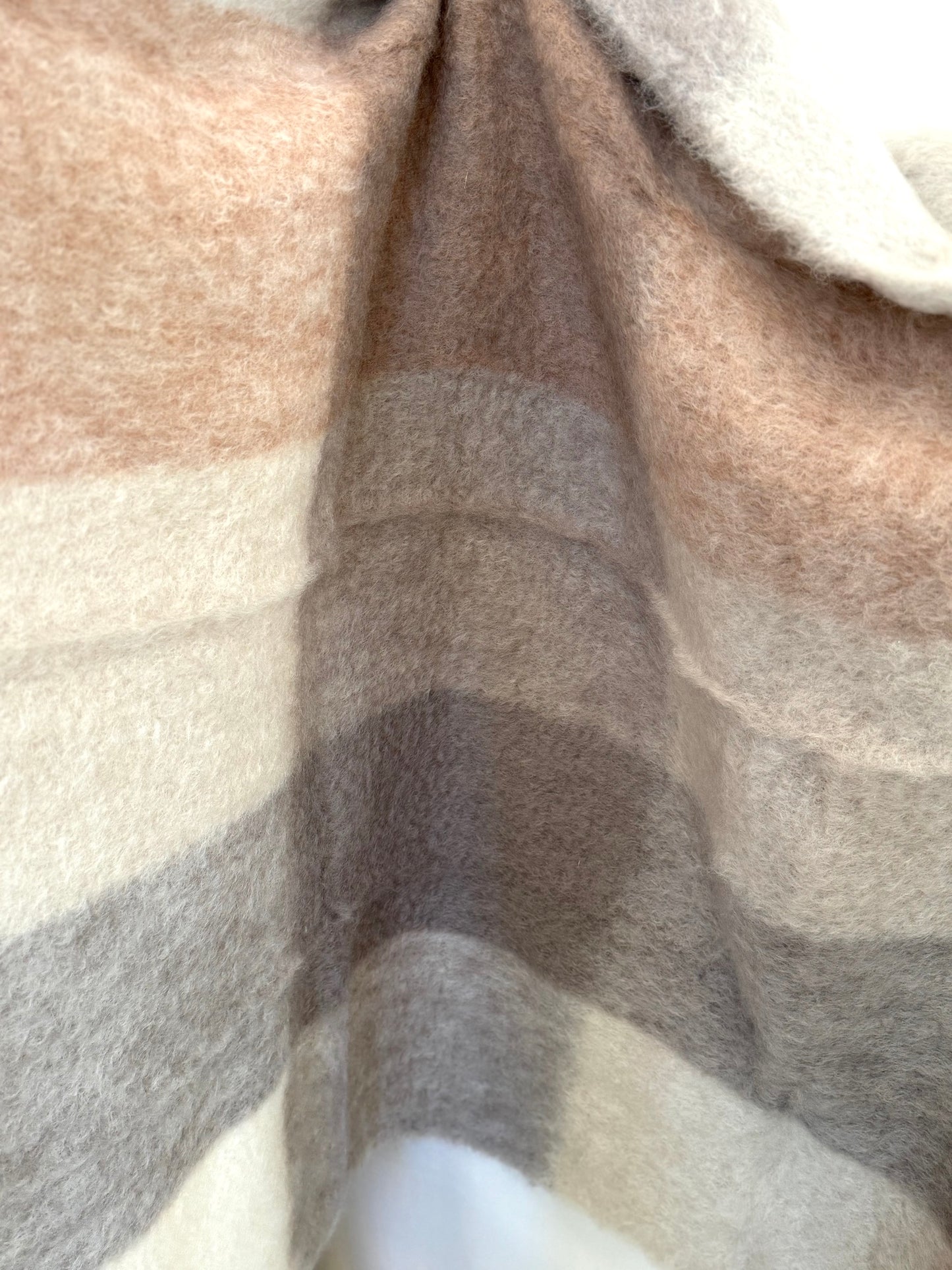 Mantas Ezcaray Neutrals Checked Mohair Blanket