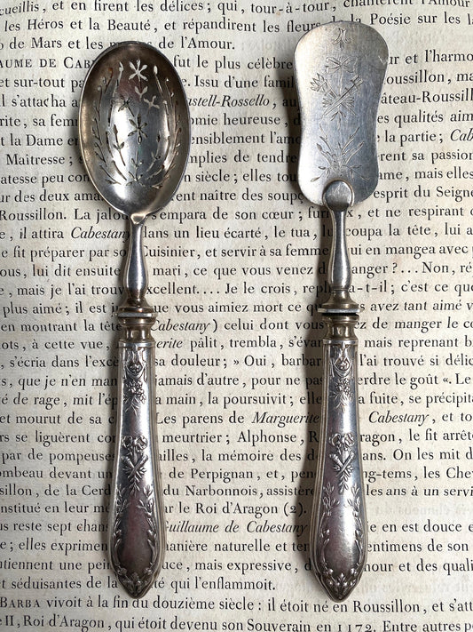 Antique French Silver Jam & Sugar Servers