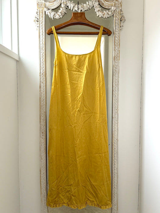 Sula Frill Hem Dress - Silk Cotton - Misted Yellow