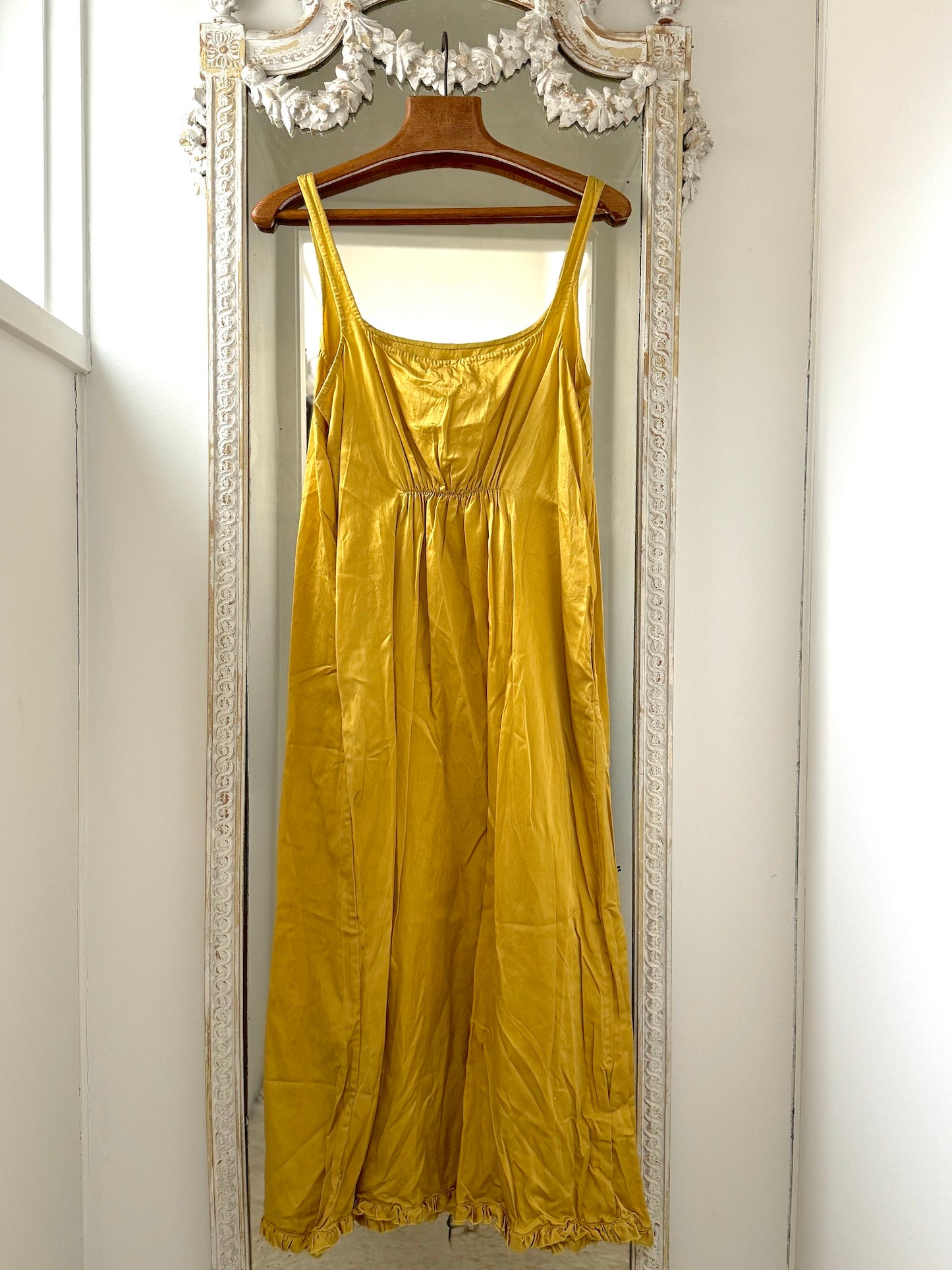 Sula Frill Hem Dress - Silk Cotton - Misted Yellow