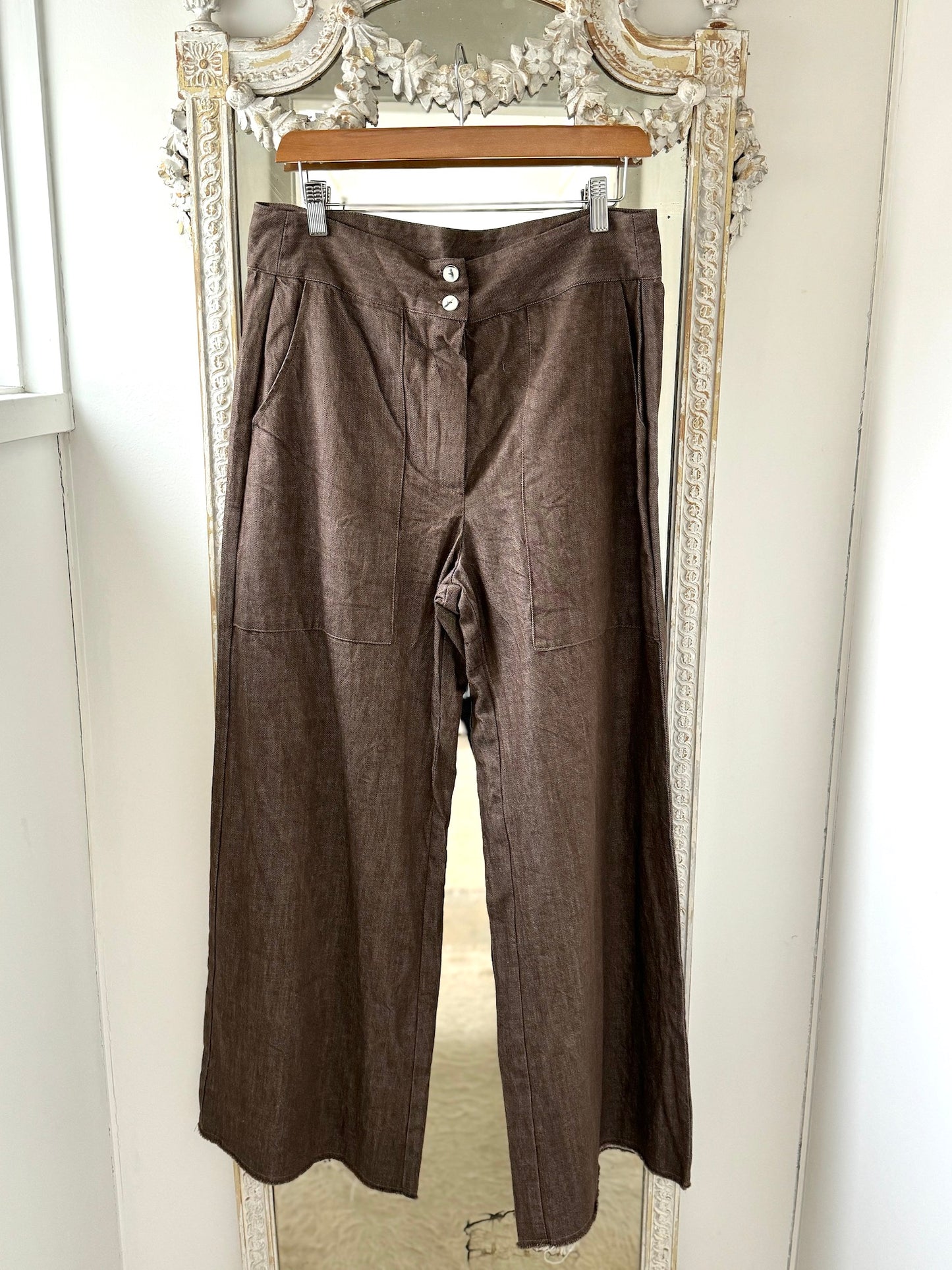 Sula Flare Pants - Brown Denim LAST SIZE Medium