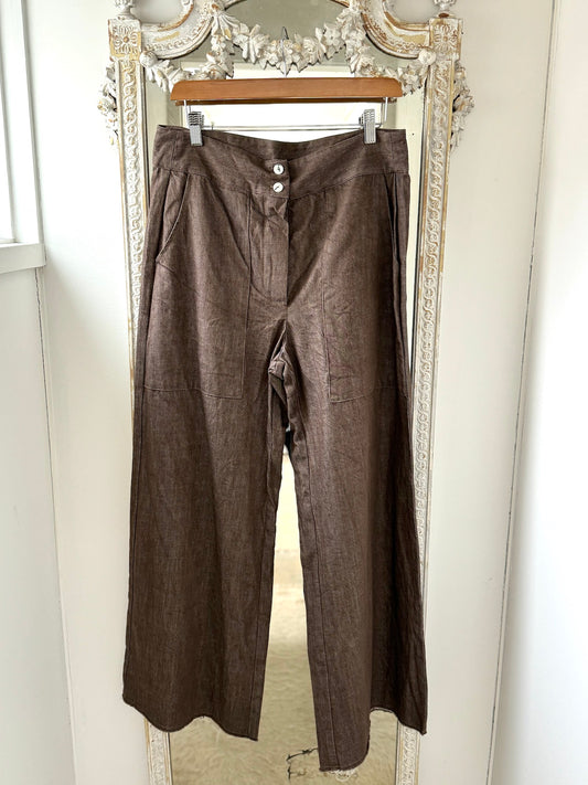 Sula Flare Pants - Brown Denim