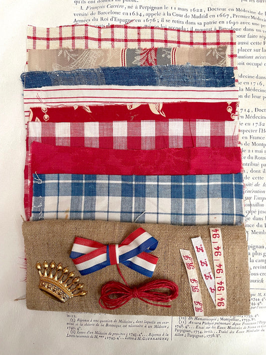 Antique French Bastille Day Fabric Pack