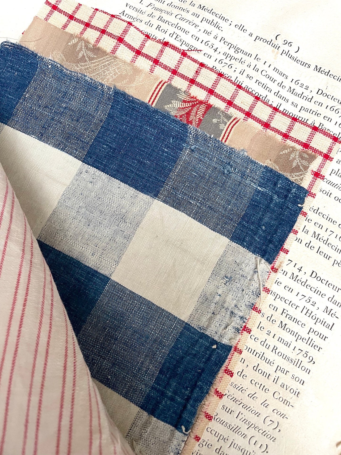 Antique French Red & Blue Fabric Pack