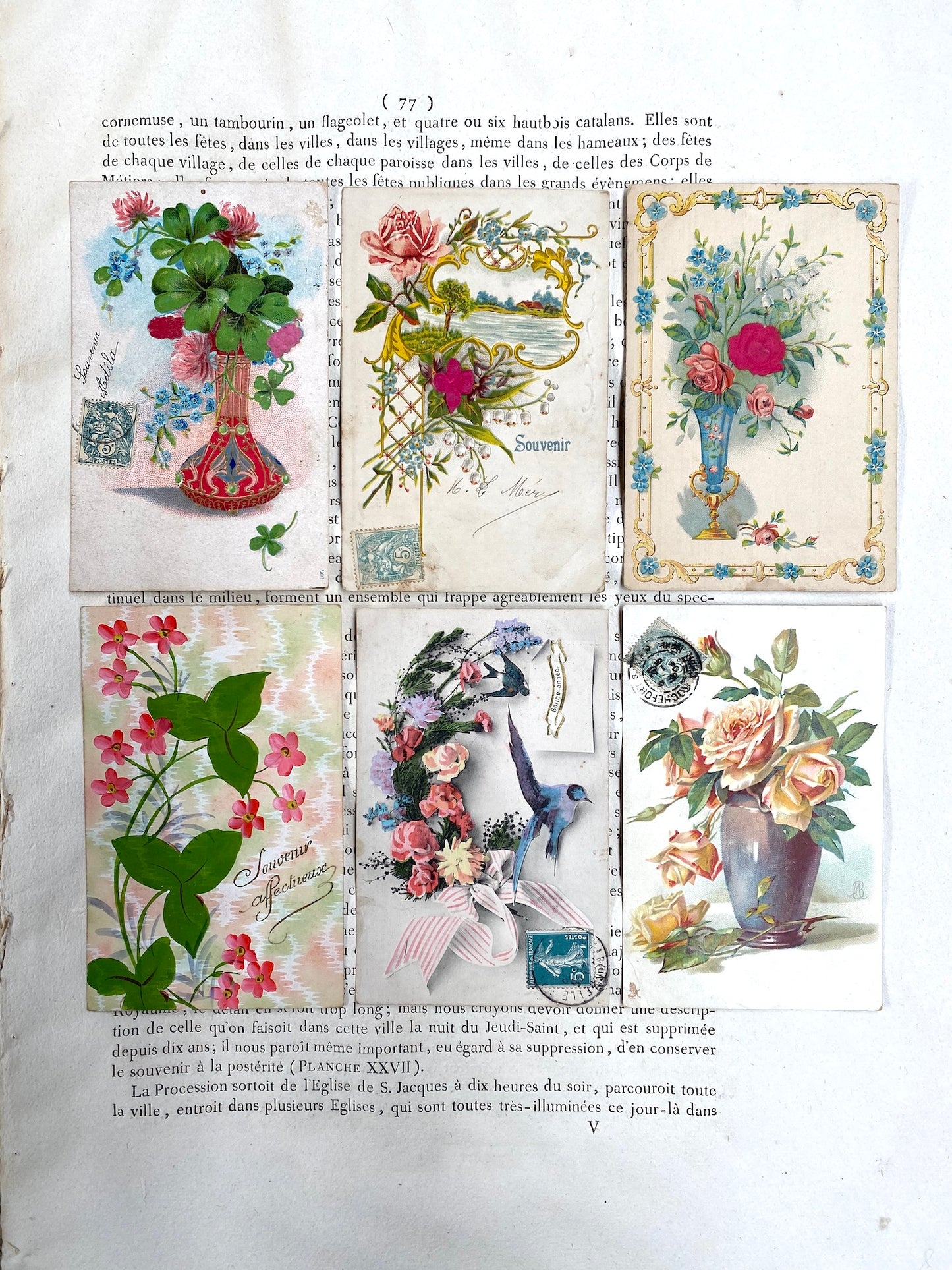 Antique French Postcards - Set 1 - Floral