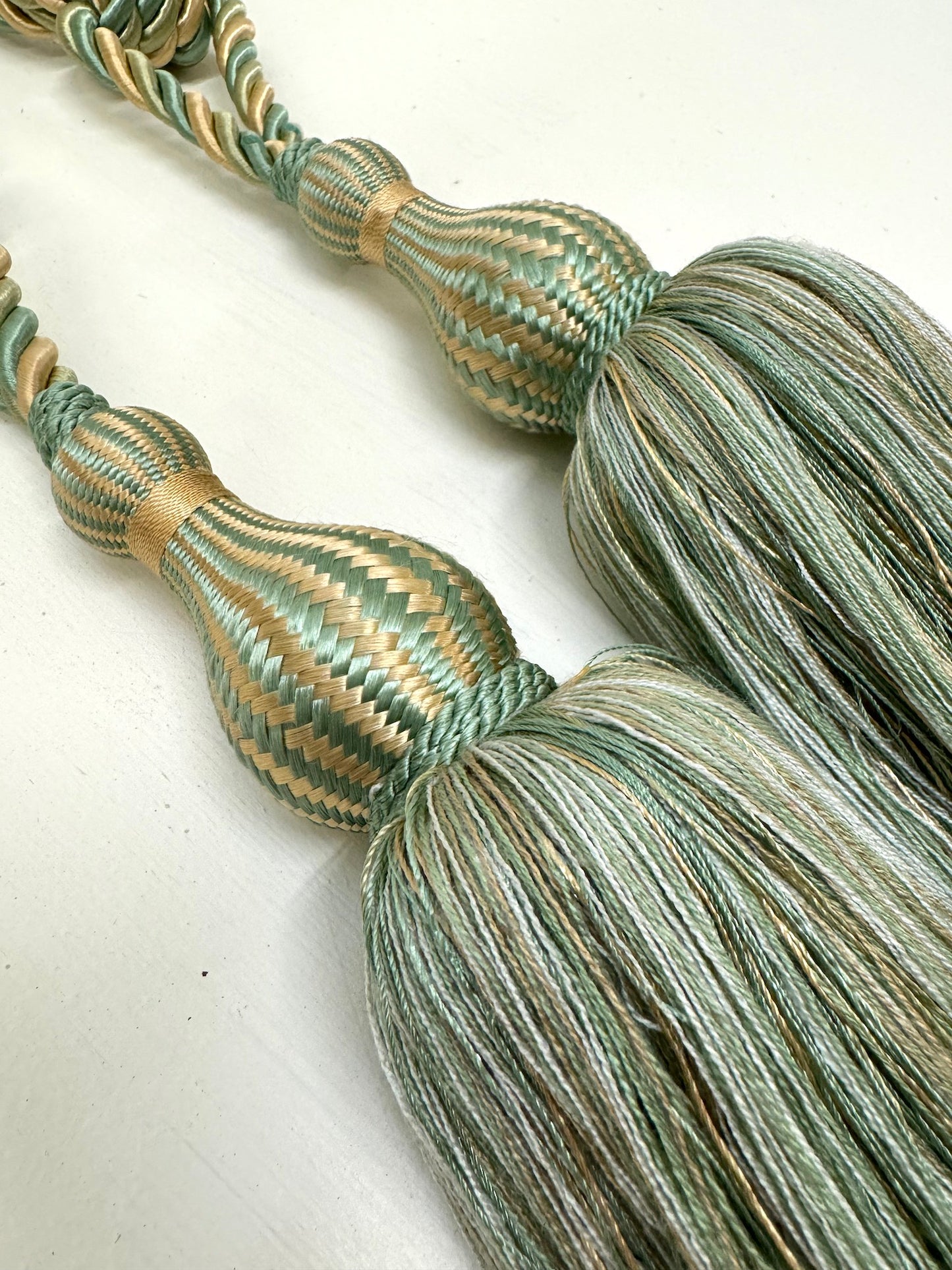 Antique French Silk Tassels - Extra Large Green