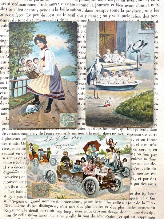 Antique French Postcards - Set 11 -Children